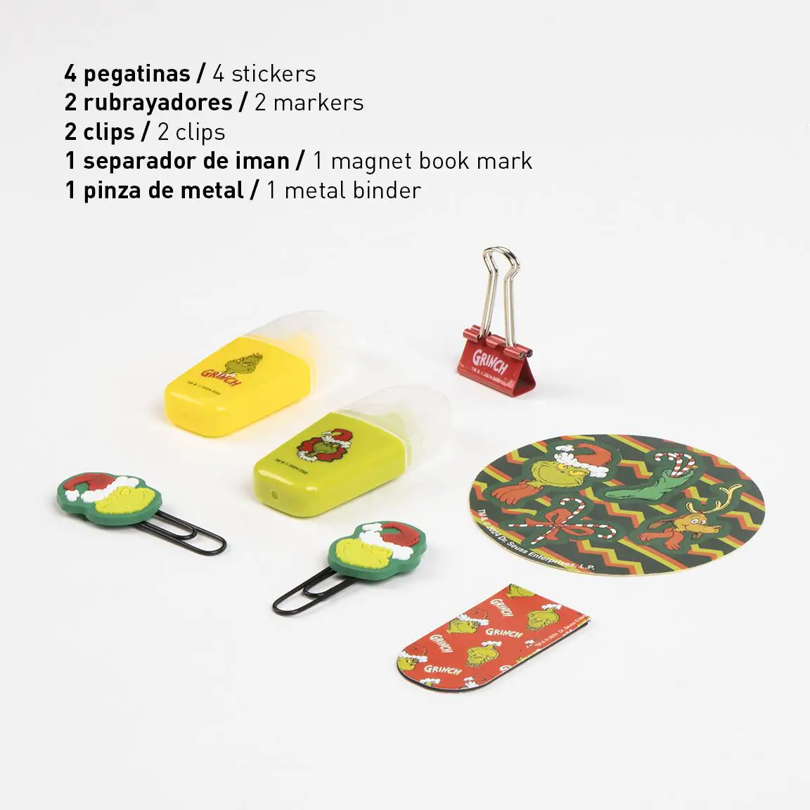 Vánoční ozdoba na stromeček Grinch se stationery - sada 5 kusů fotografii produktu