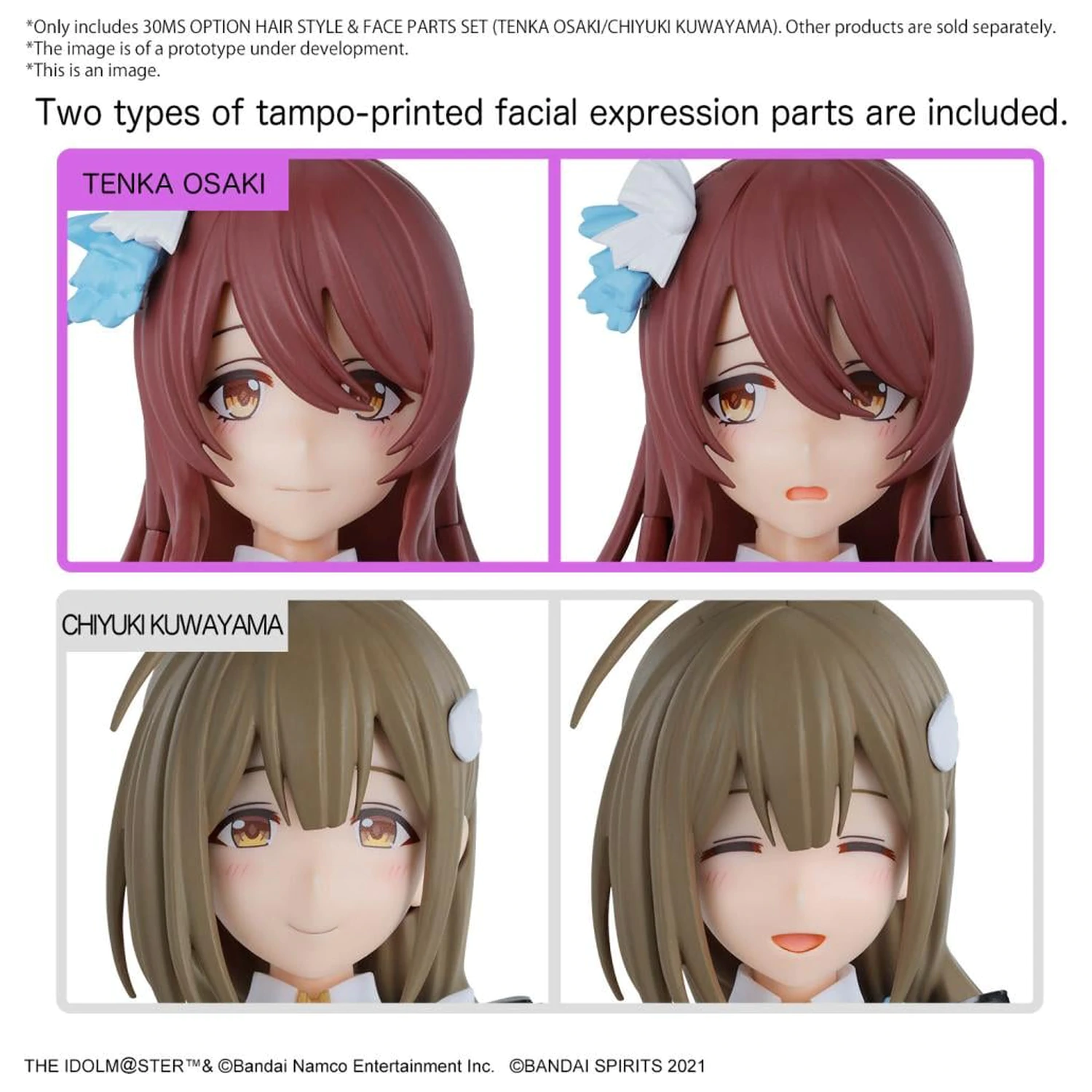 The Idolmaster 30MS Option Hair Style & Face Parts Set Model Kit fotografii produktu