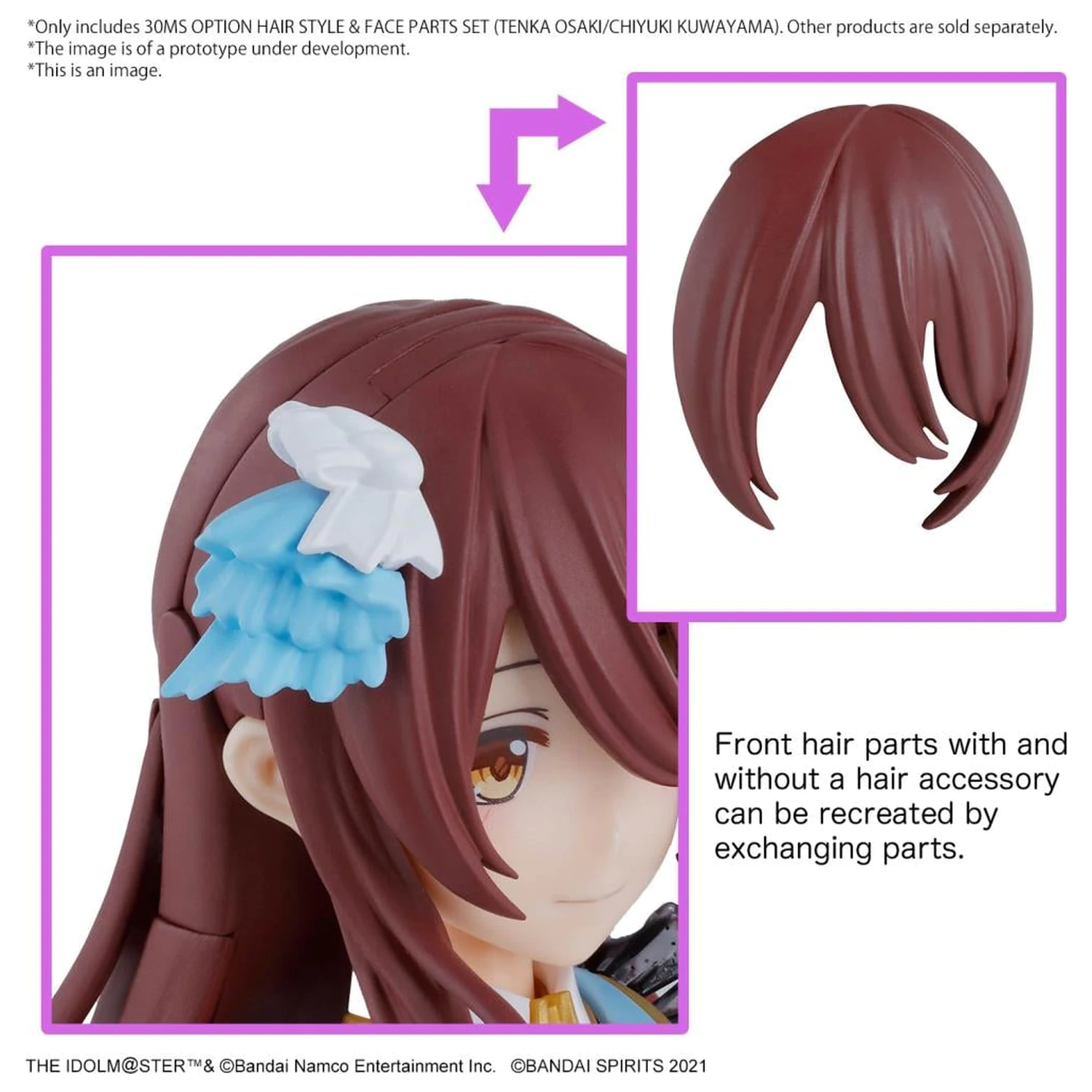 The Idolmaster 30MS Option Hair Style & Face Parts Set Model Kit fotografii produktu