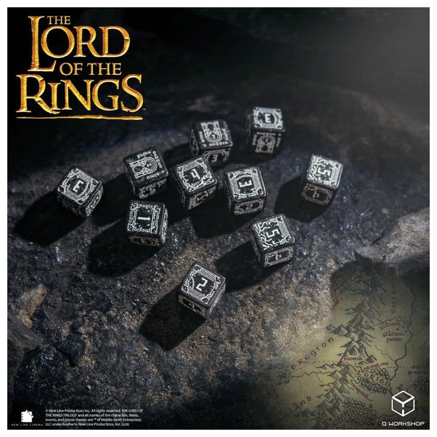 The Lord of the Rings: Sada 10 D6 kostek Moria (Svítící ve tmě) fotografii produktu