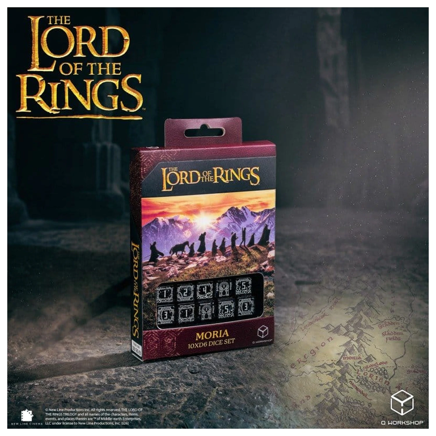 The Lord of the Rings: Sada 10 D6 kostek Moria (Svítící ve tmě) fotografii produktu