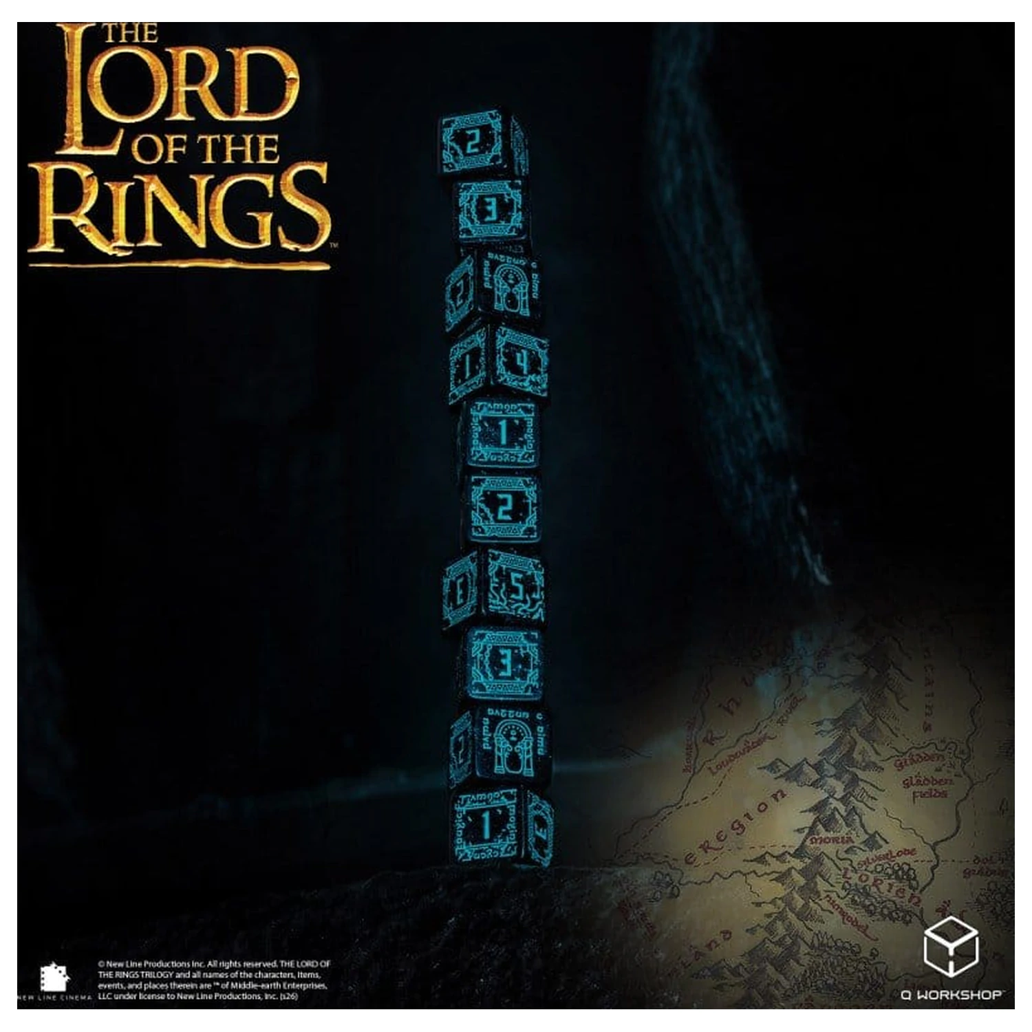 The Lord of the Rings: Sada 10 D6 kostek Moria (Svítící ve tmě) fotografii produktu
