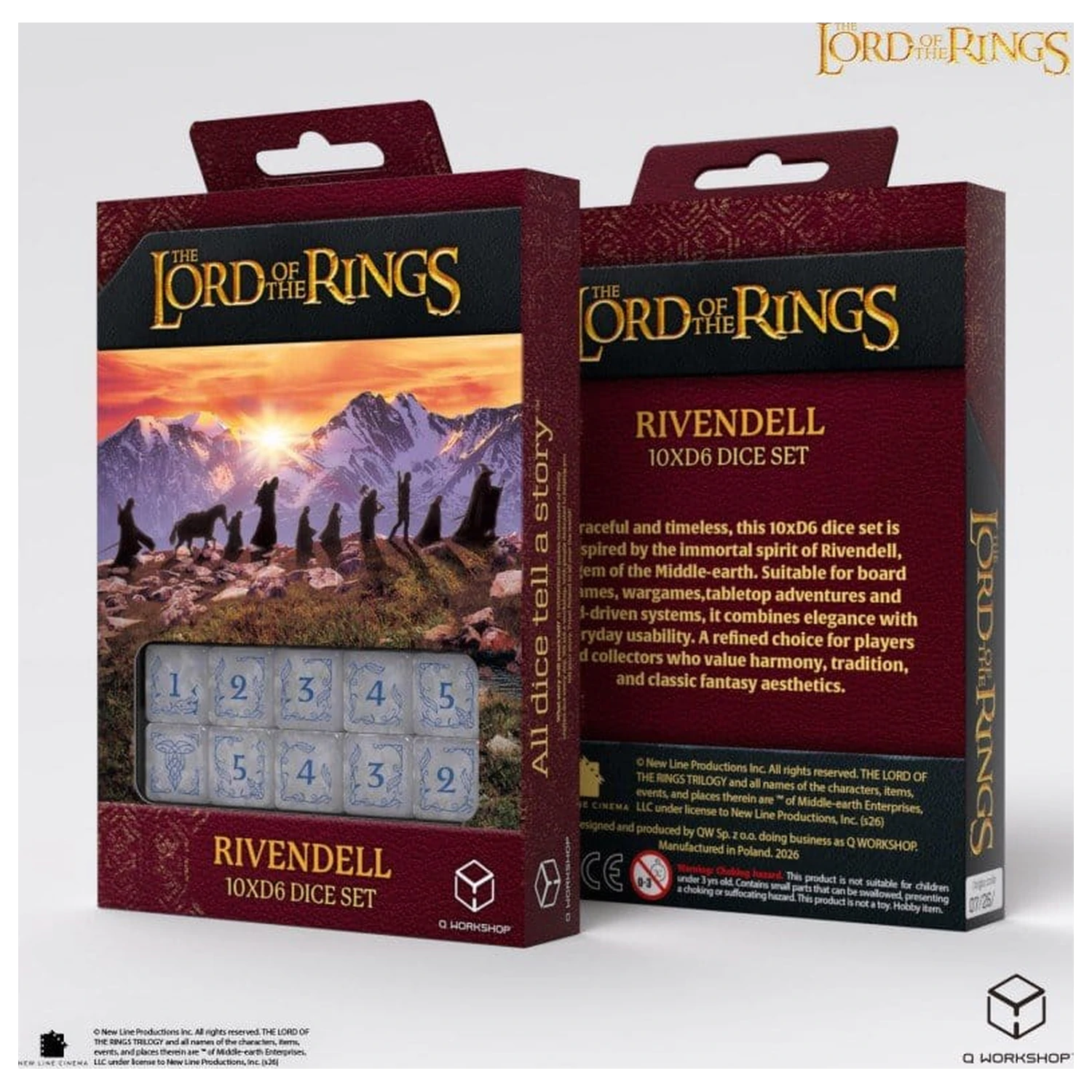 The Lord of the Rings: Sada 10 D6 kostek Rivendell (Stone) fotografii produktu