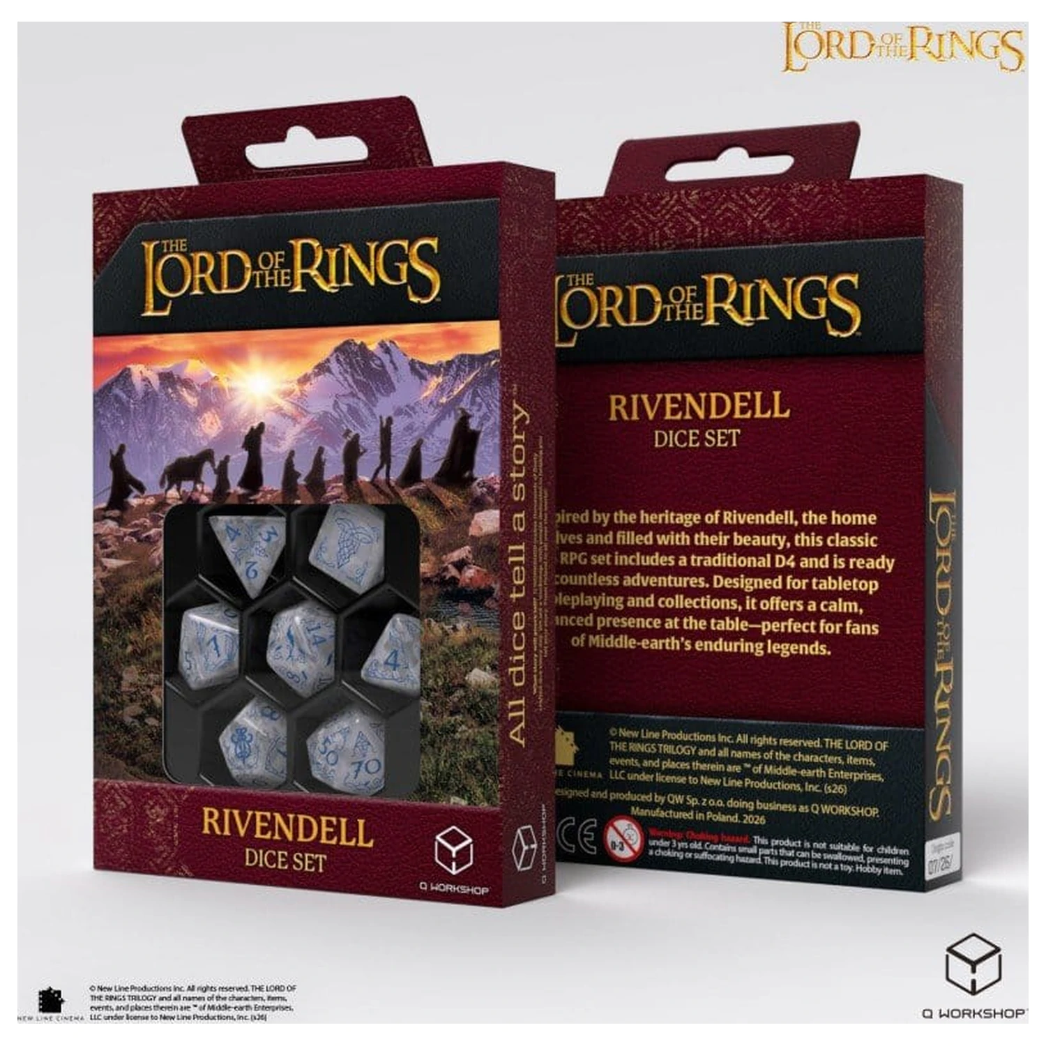 The Lord of the Rings Sada 7 kostek Rivendell (Stone) fotografii produktu