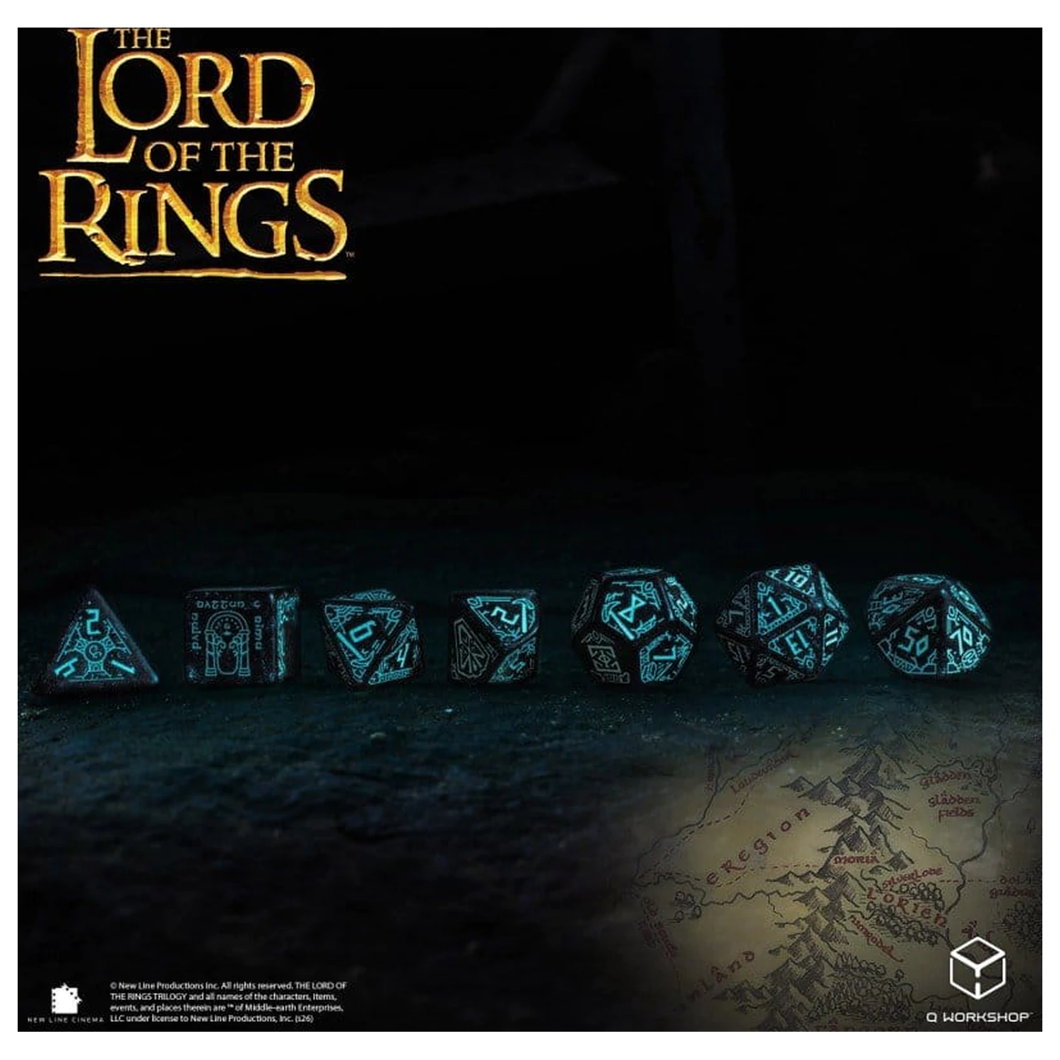 The Lord of the Rings Sada 7 kostek Moria (Svítící ve tmě) fotografii produktu