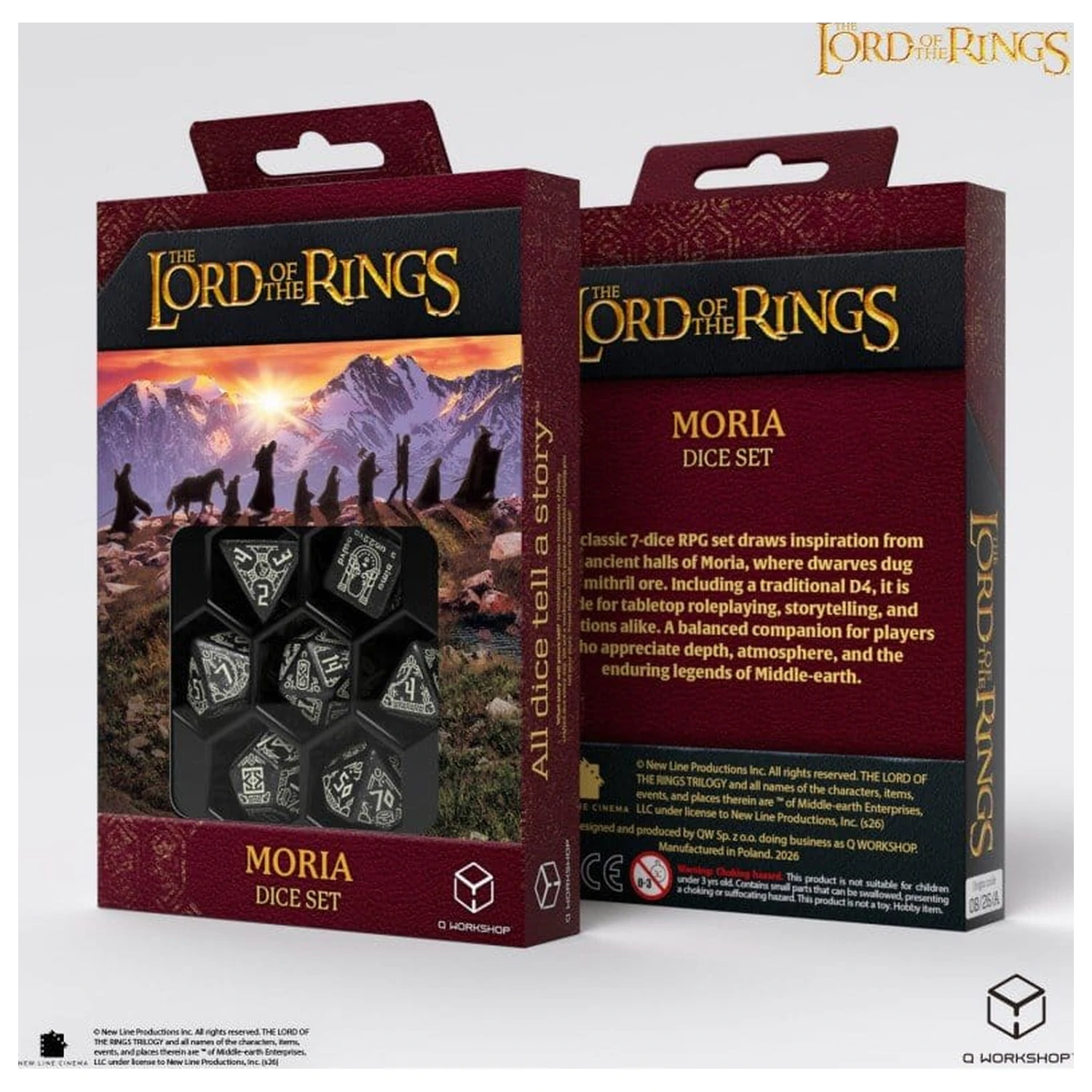 The Lord of the Rings Sada 7 kostek Moria (Svítící ve tmě) fotografii produktu
