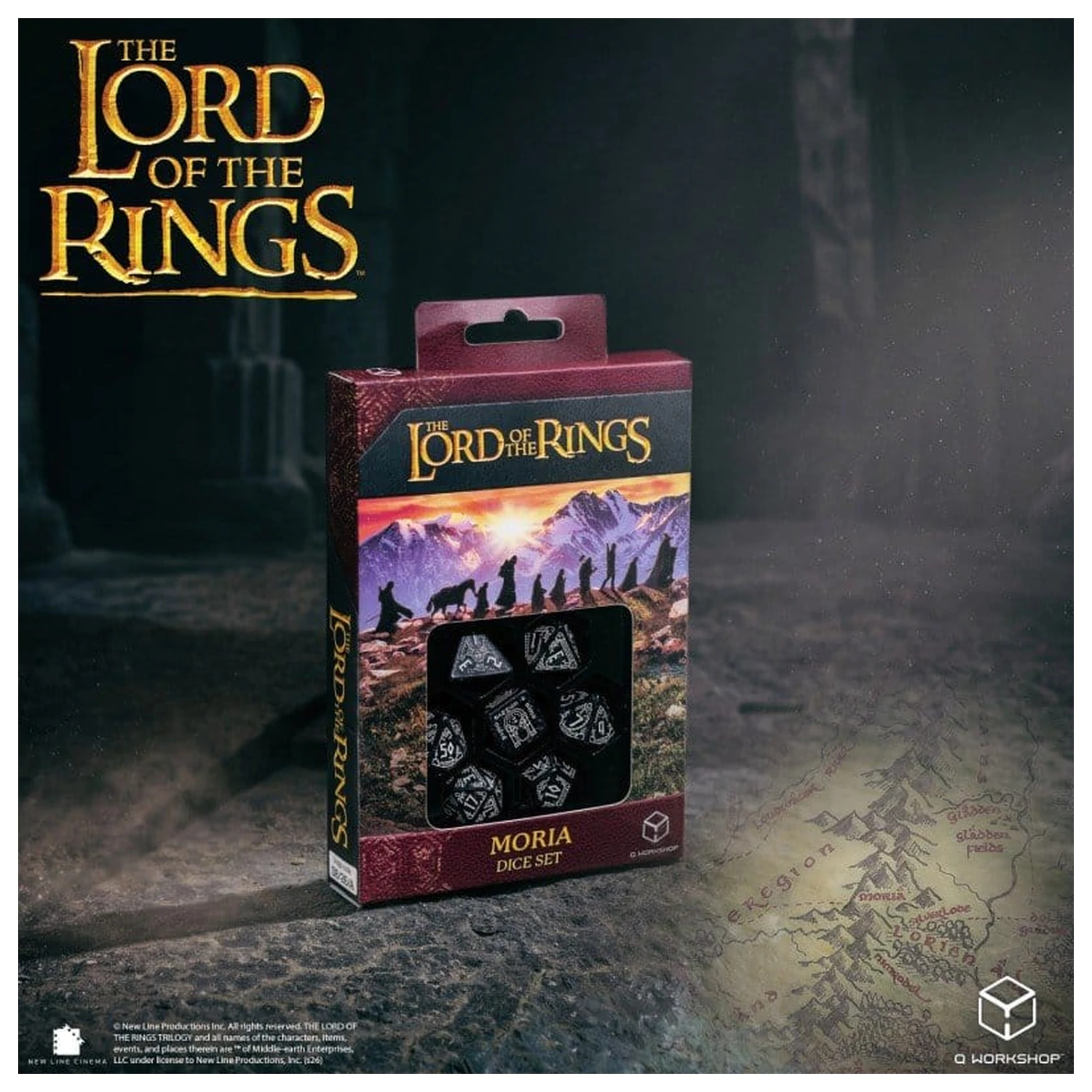The Lord of the Rings Sada 7 kostek Moria (Svítící ve tmě) fotografii produktu