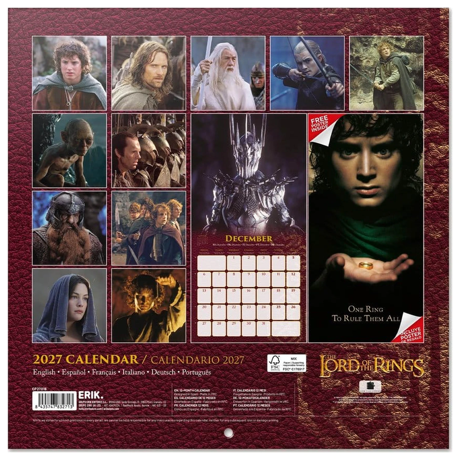 The Lord of the Rings Nástěnný kalendář 2027 30 x 30 cm fotografii produktu