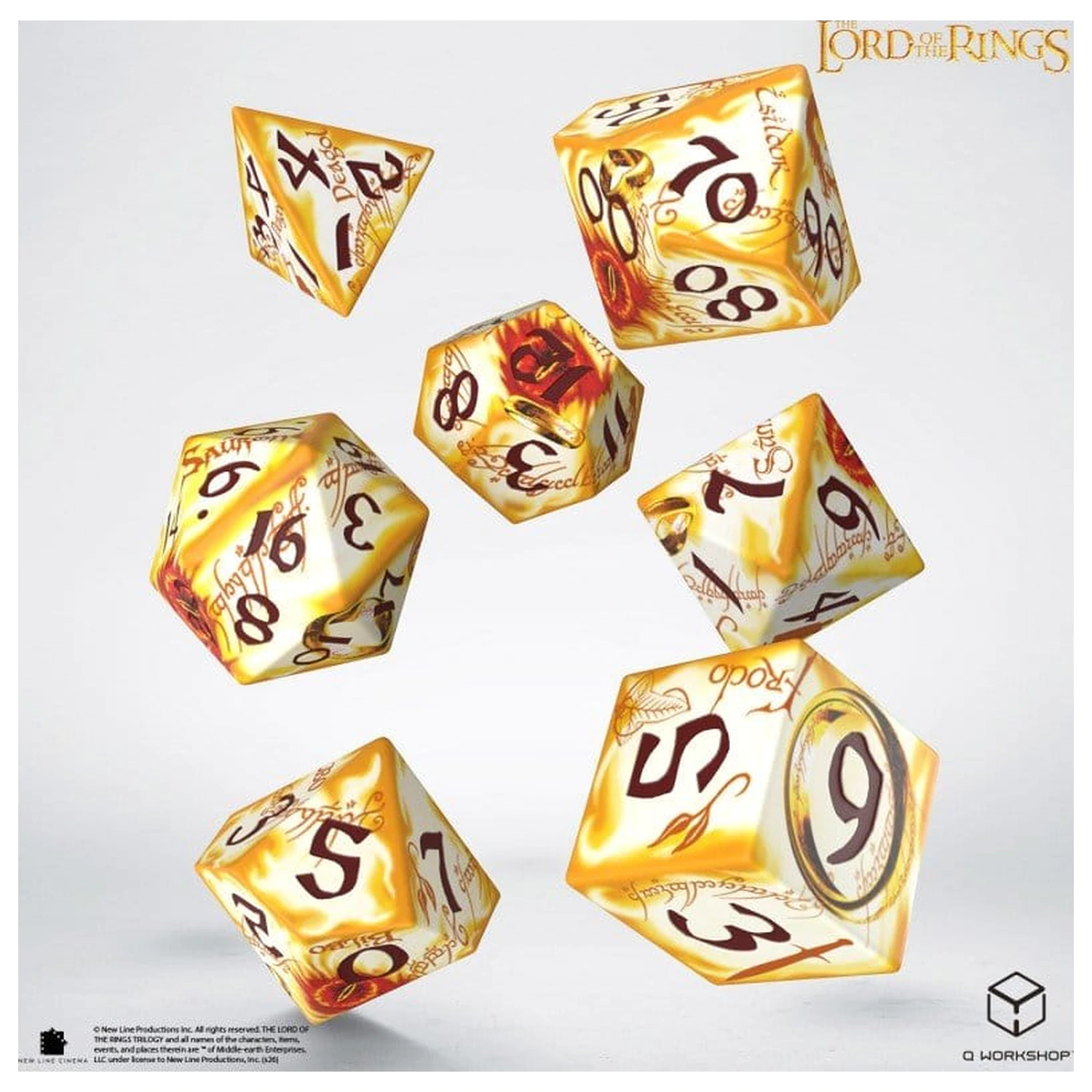 The Lord of the Rings Full Art Sada kostek 7 Ring-bearers (Whitefire Radiance) fotografii produktu