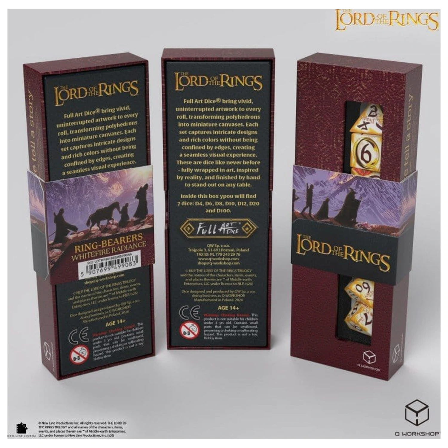 The Lord of the Rings Full Art Sada kostek 7 Ring-bearers (Whitefire Radiance) fotografii produktu