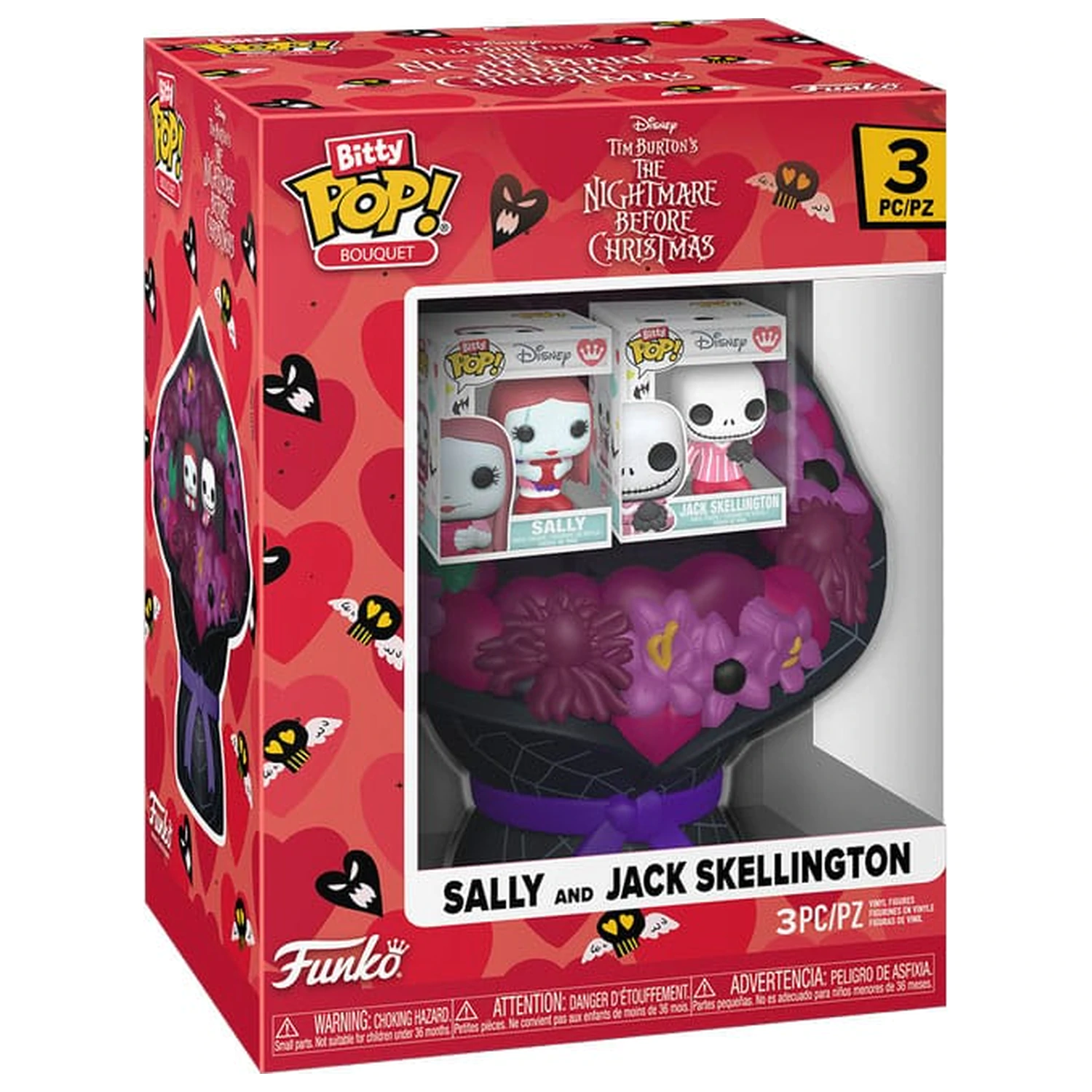 The Nightmare Before Christmas Bitty Funko POP! Kytice Vinylová Figurka 2-balení Sally & Jack Skellington (Valentine) fotografii produktu