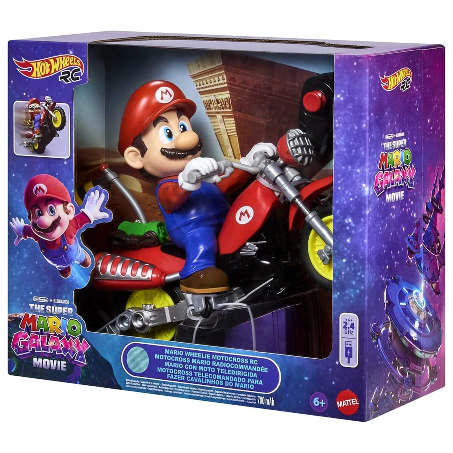 The Super Mario Galaxy Movie Hot Wheels RC Vozidlo Mario Wheelie Motocross fotografii produktu