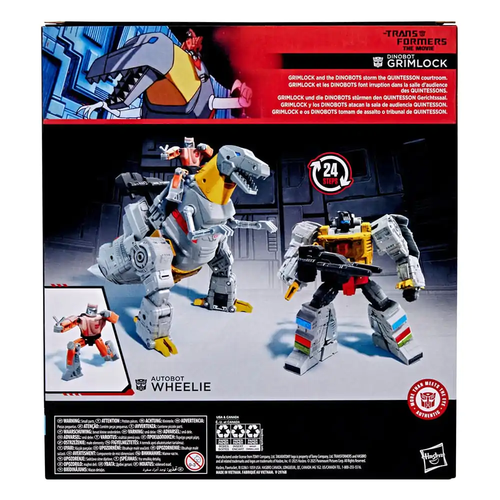 The Transformers: The Movie Studio Series Leader Class Akční figurka Dinobot Grimlock & Autobot Wheelie 22 cm fotografii produktu