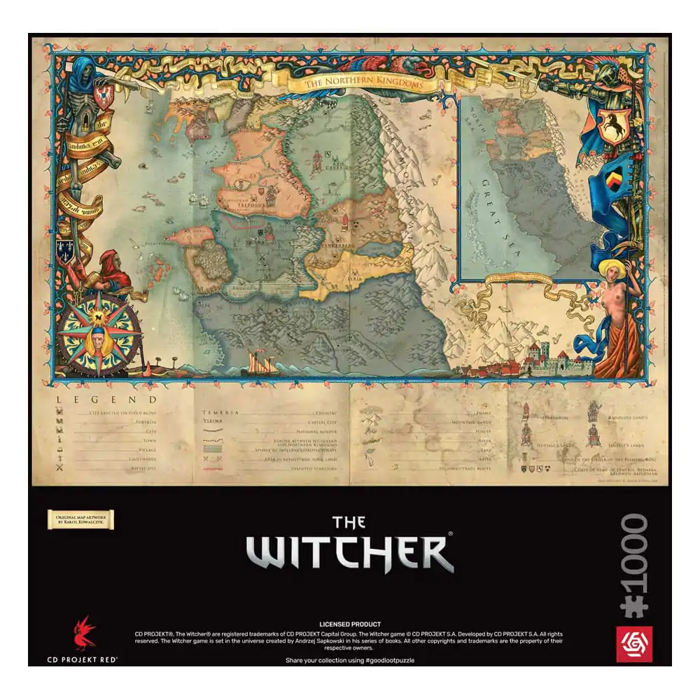 The Witcher 3 Herní puzzle Severní království (1000 dílků) fotografii produktu