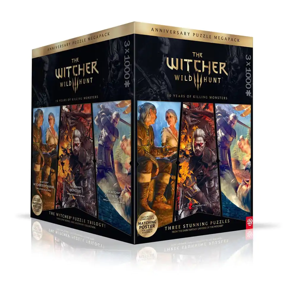 The Witcher 3 Puzzle Triology Wild Hunt 10 Years of Killing Monsters (3 x 1000 kusů) fotografii produktu