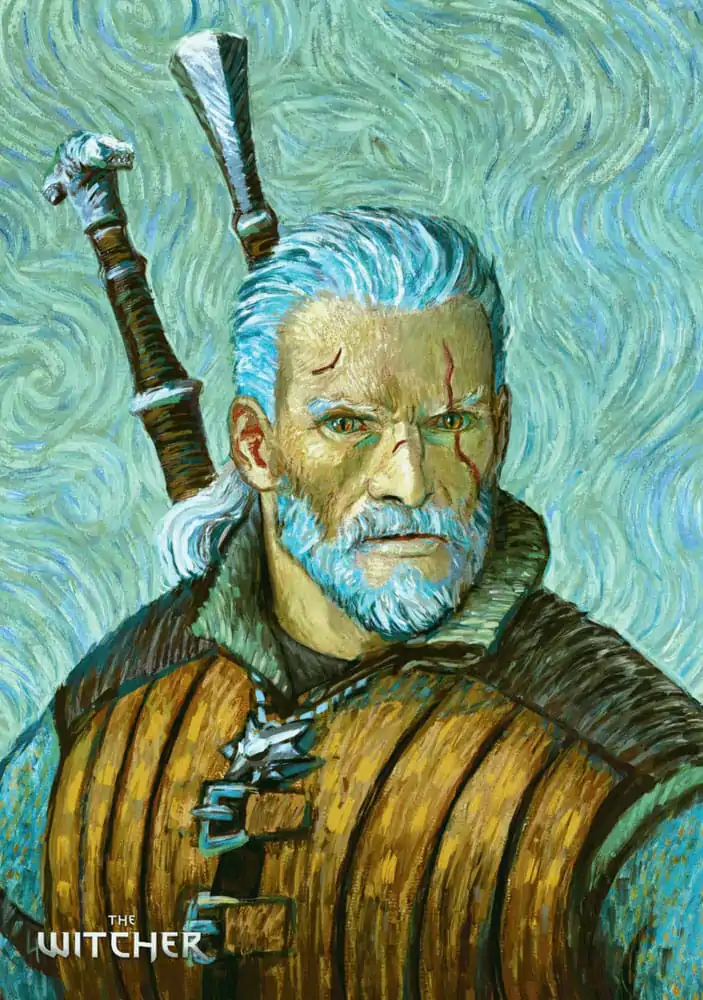 The Witcher III: Wild Hunt Game Art Chronicles Puzzle Geralt inspirované Vincentem van Goghem (1000 dílků) fotografii produktu