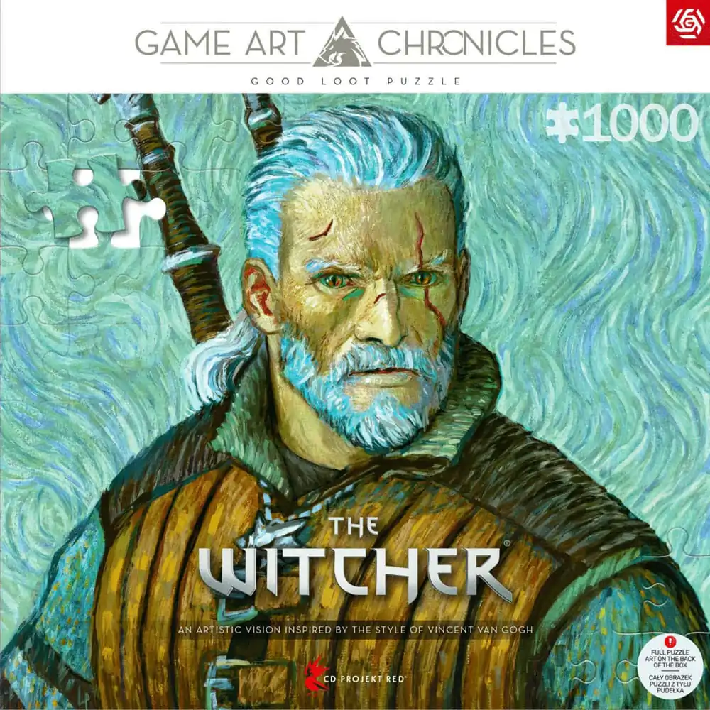 The Witcher III: Wild Hunt Game Art Chronicles Puzzle Geralt inspirované Vincentem van Goghem (1000 dílků) fotografii produktu