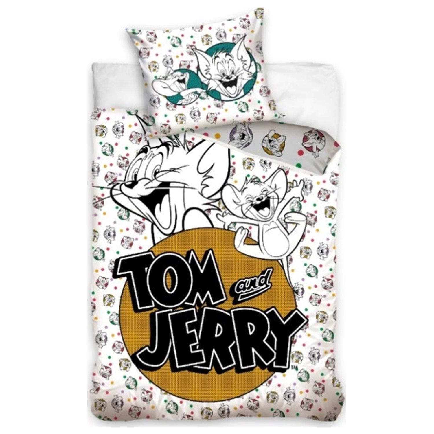 Tom and Jerry bílé povlečení na přikrývku 140x200cm, 70x90cm fotografii produktu