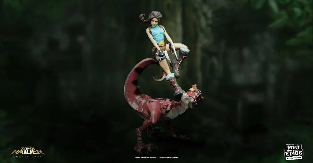 Tomb Raider Mini Epics vinylová figurka Lara Croft & Raptor 24 cm fotografii produktu