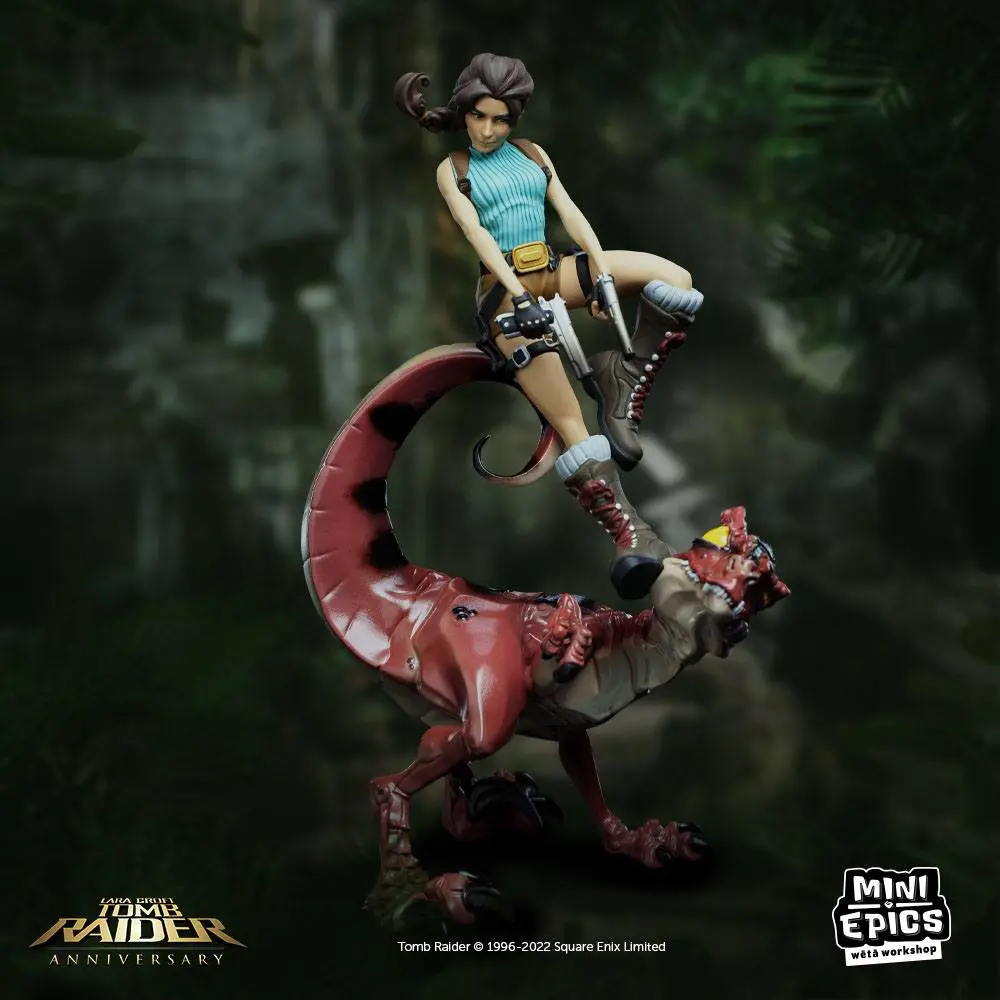 Tomb Raider Mini Epics vinylová figurka Lara Croft & Raptor 24 cm fotografii produktu