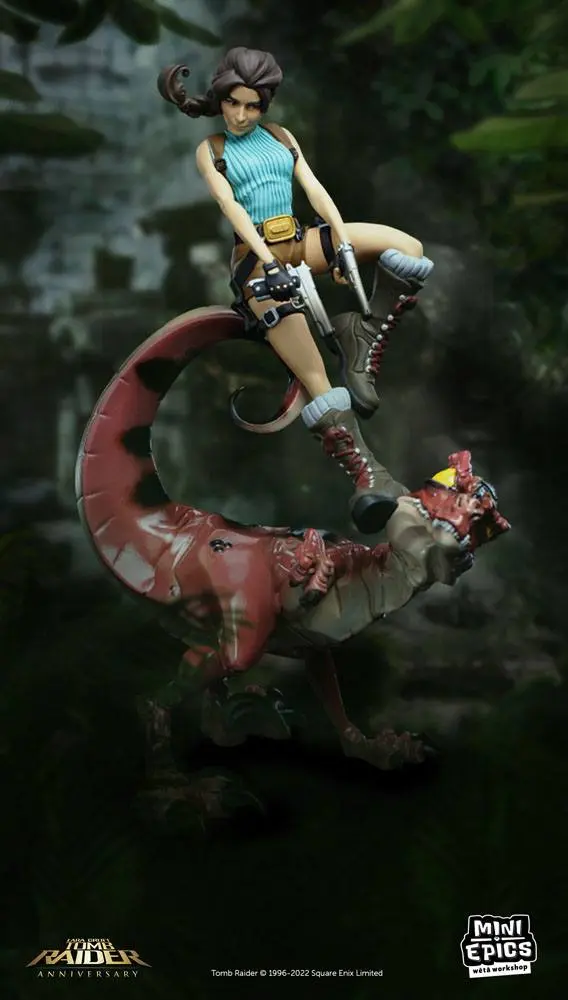 Tomb Raider Mini Epics vinylová figurka Lara Croft & Raptor 24 cm fotografii produktu