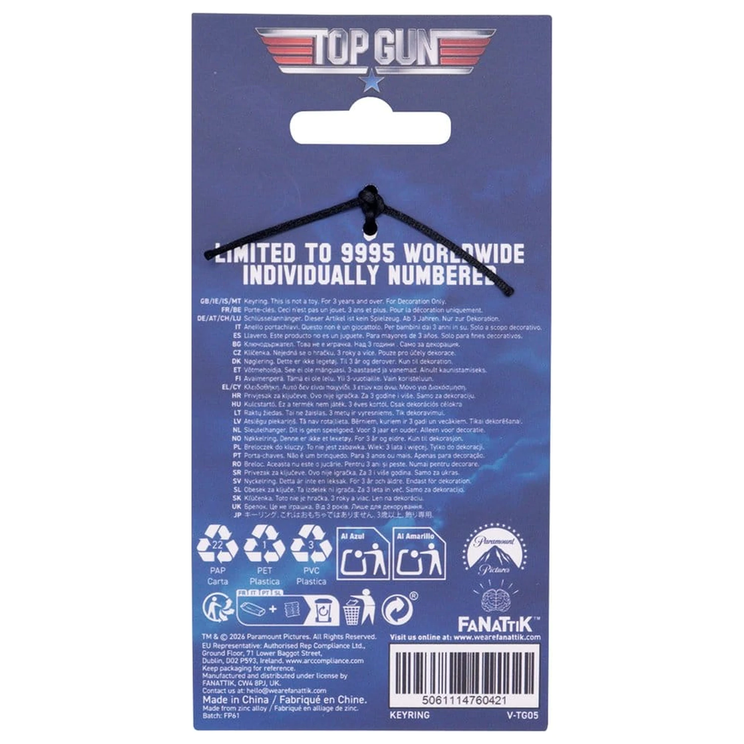 Top Gun Maverick Klíčenka Limitovaná edice fotografii produktu