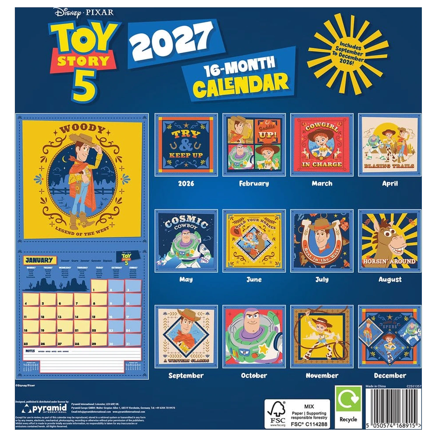 Toy Story kalendář 2027 30 x 30 cm fotografii produktu