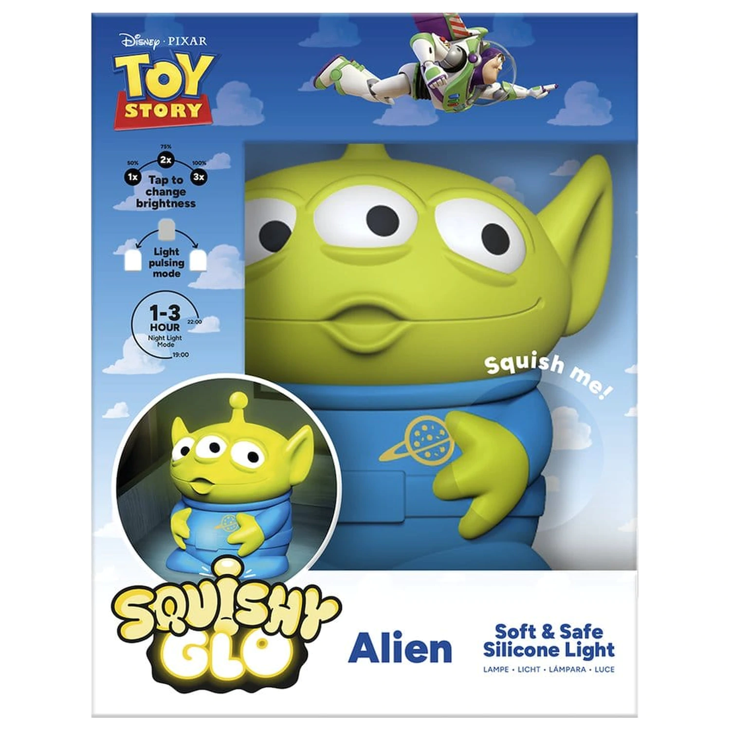 Toy Story SquishyGlo Silikonové Svítící Dobíjecí Mimozemšťan fotografii produktu