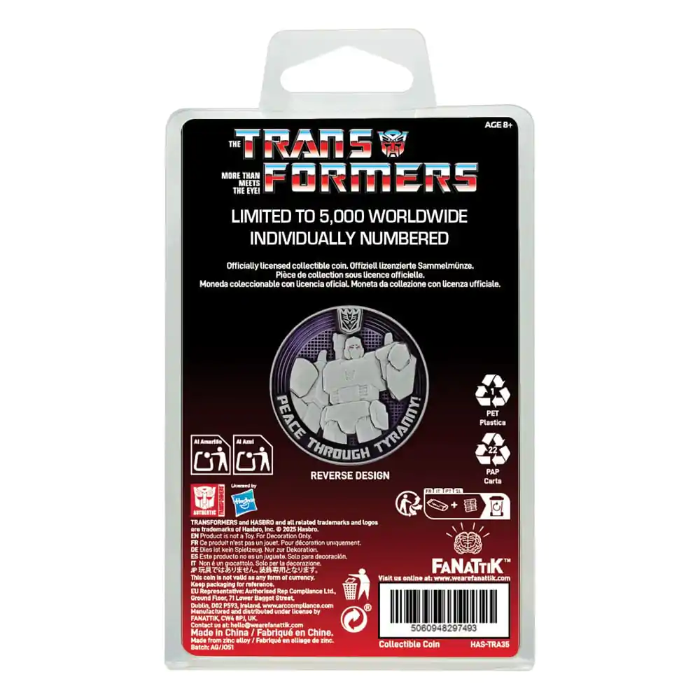 Transformers Generation 1 Sběratelská mince G1 Autobots vs Decepticons Limitovaná edice 4 cm fotografii produktu