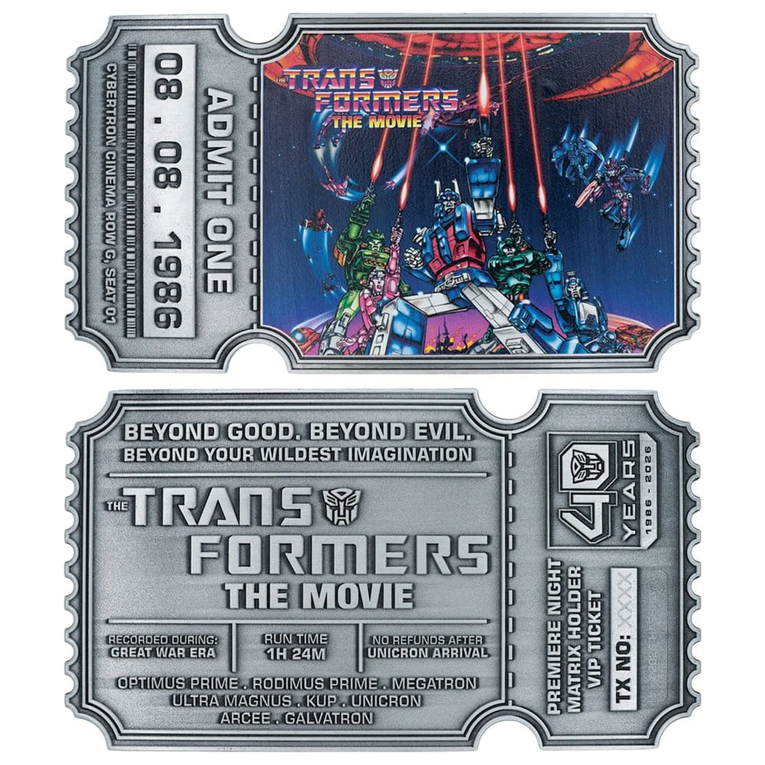 Transformers replika vstupenky na film k 40. výročí limitovaná edice 9 x 16 cm fotografii produktu