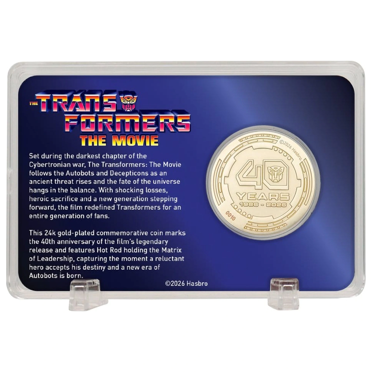 Transformers Sběratelská mince The Movie 40. výročí Limitovaná edice pokovená 24k zlatem fotografii produktu