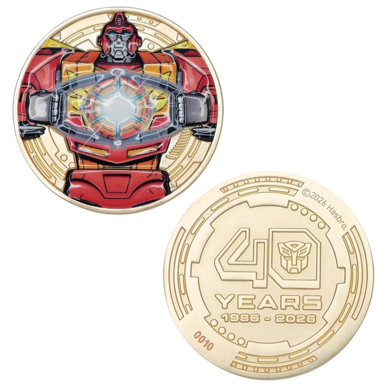 Transformers Sběratelská mince The Movie 40. výročí Limitovaná edice pokovená 24k zlatem fotografii produktu