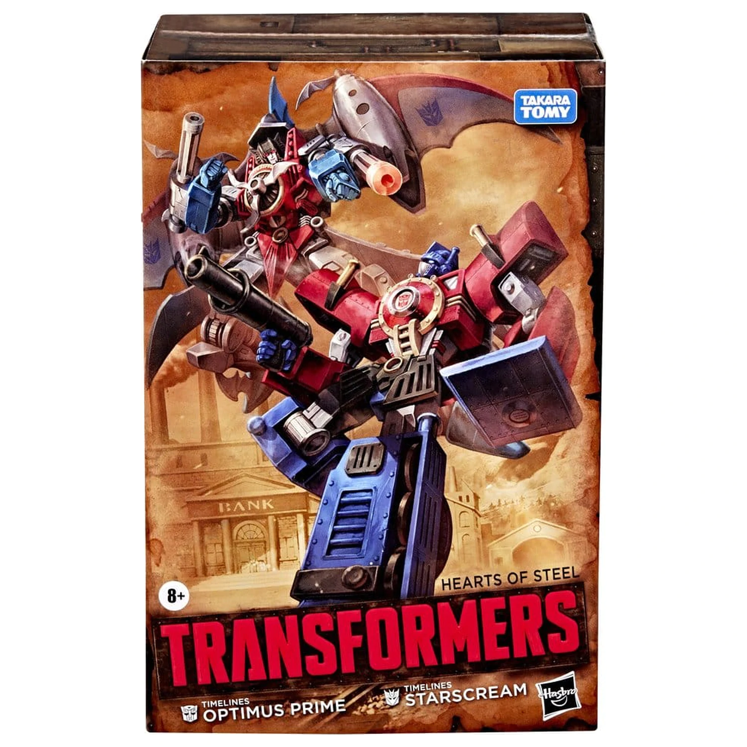 Transformers Timelines Hearts of Steel Comic Edition akční figurky Optimus Prime & Starscream 14 cm fotografii produktu