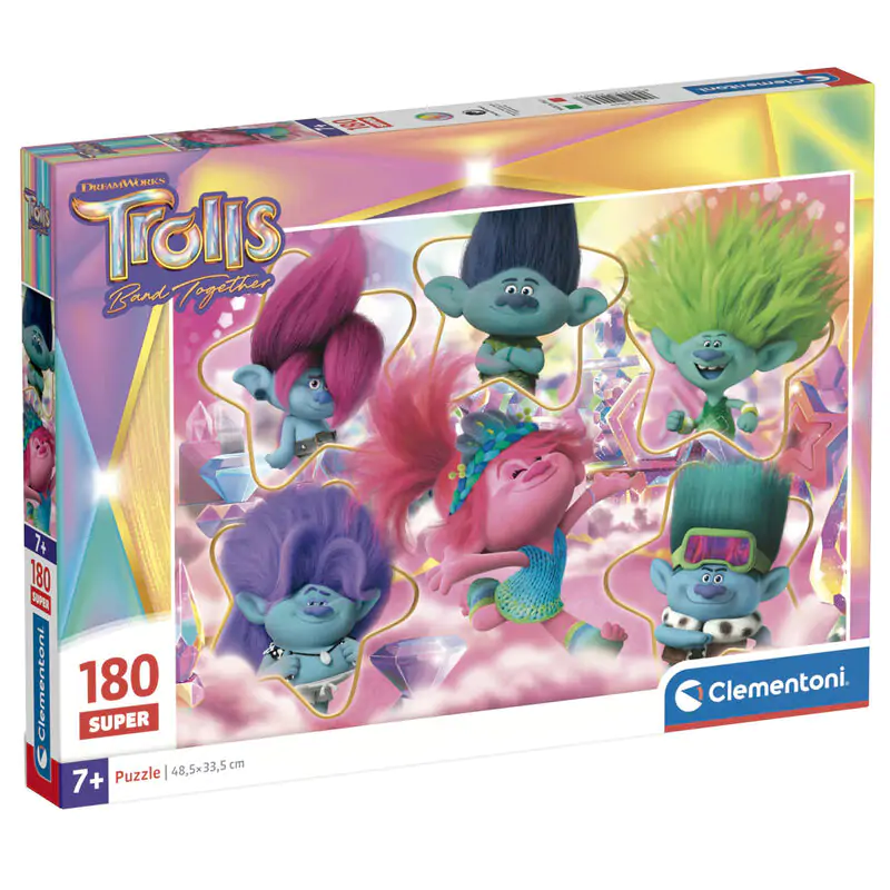 Trolls 3 super puzzle 180 dílků fotografii produktu