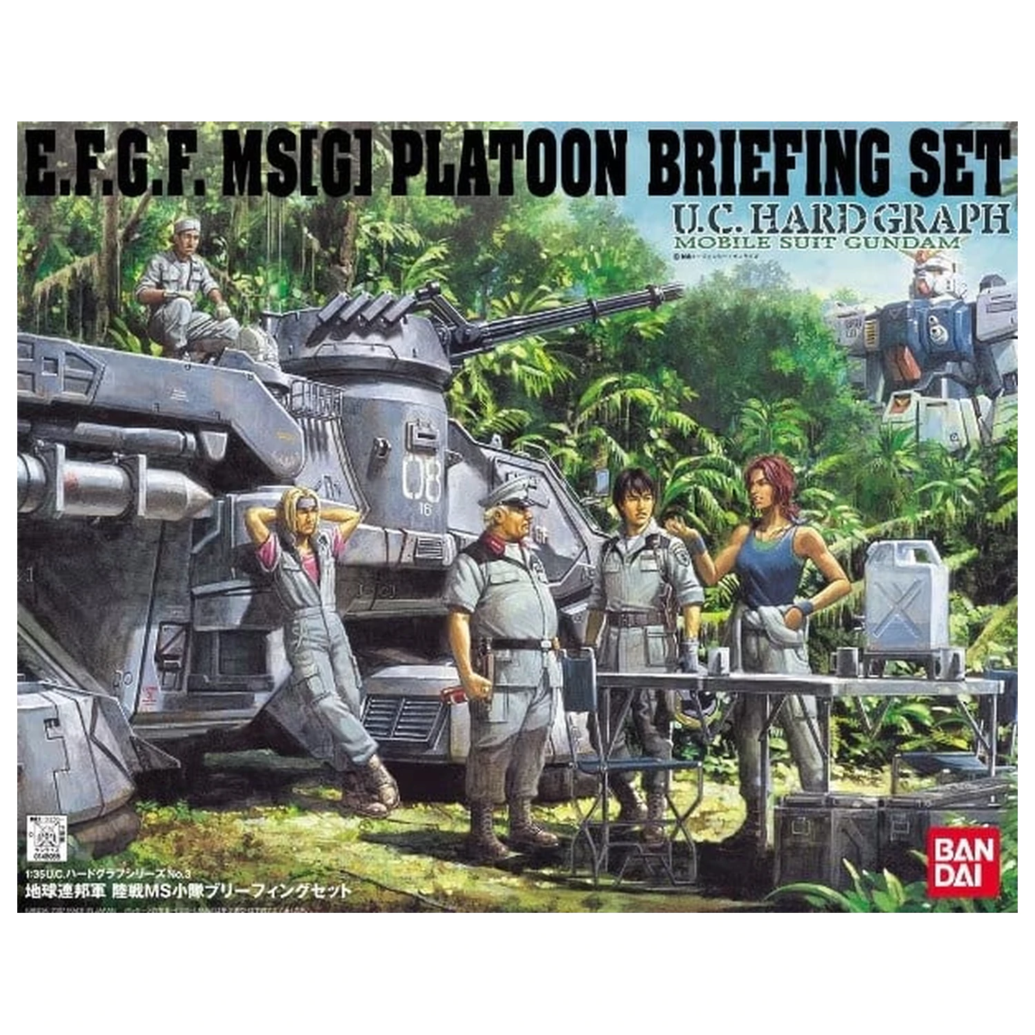 U.C. Hard Graph 1/35 Mobile Suit Gundam Earth Federation Ground Force MS Platoon at Briefing Set fotografii produktu