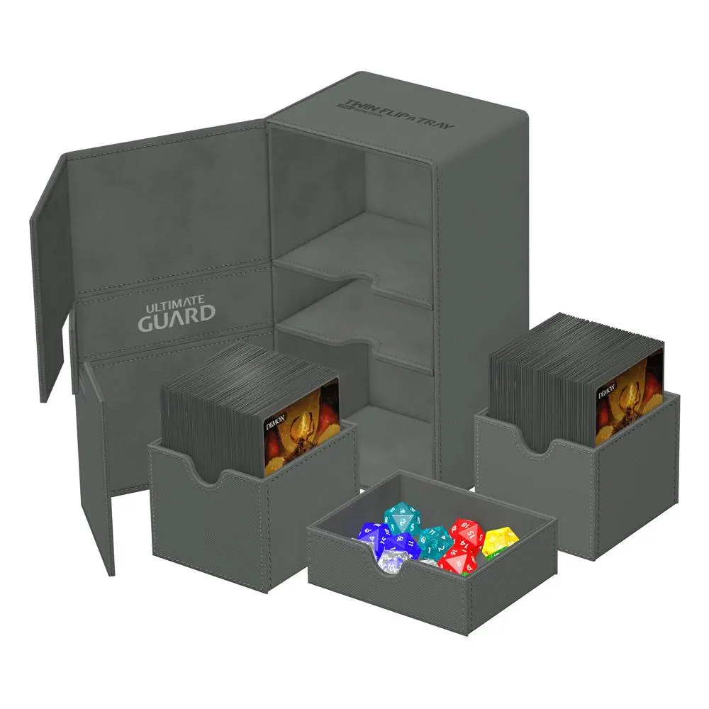 Ultimate Guard Twin Flip`n`Tray 200+ XenoSkin Jednobarevný šedý fotografii produktu