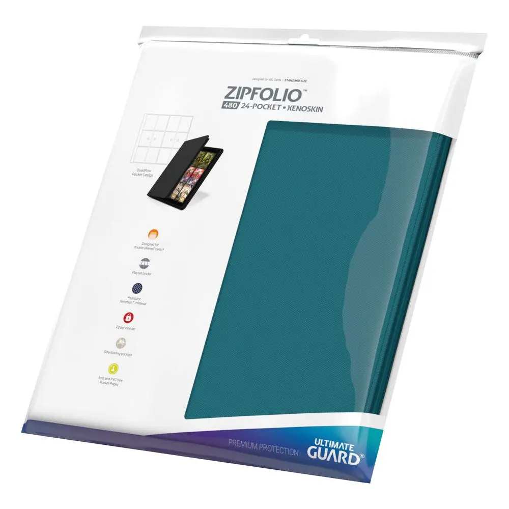 Ultimate Guard Zipfolio 480 - 24-kapsový XenoSkin (Quadrow) - Petrol Blue fotografii produktu