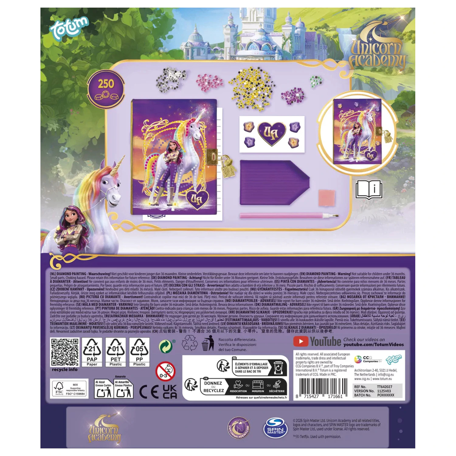 Unicorn Academy Friends Diamond Dotz zámkový diář fotografii produktu