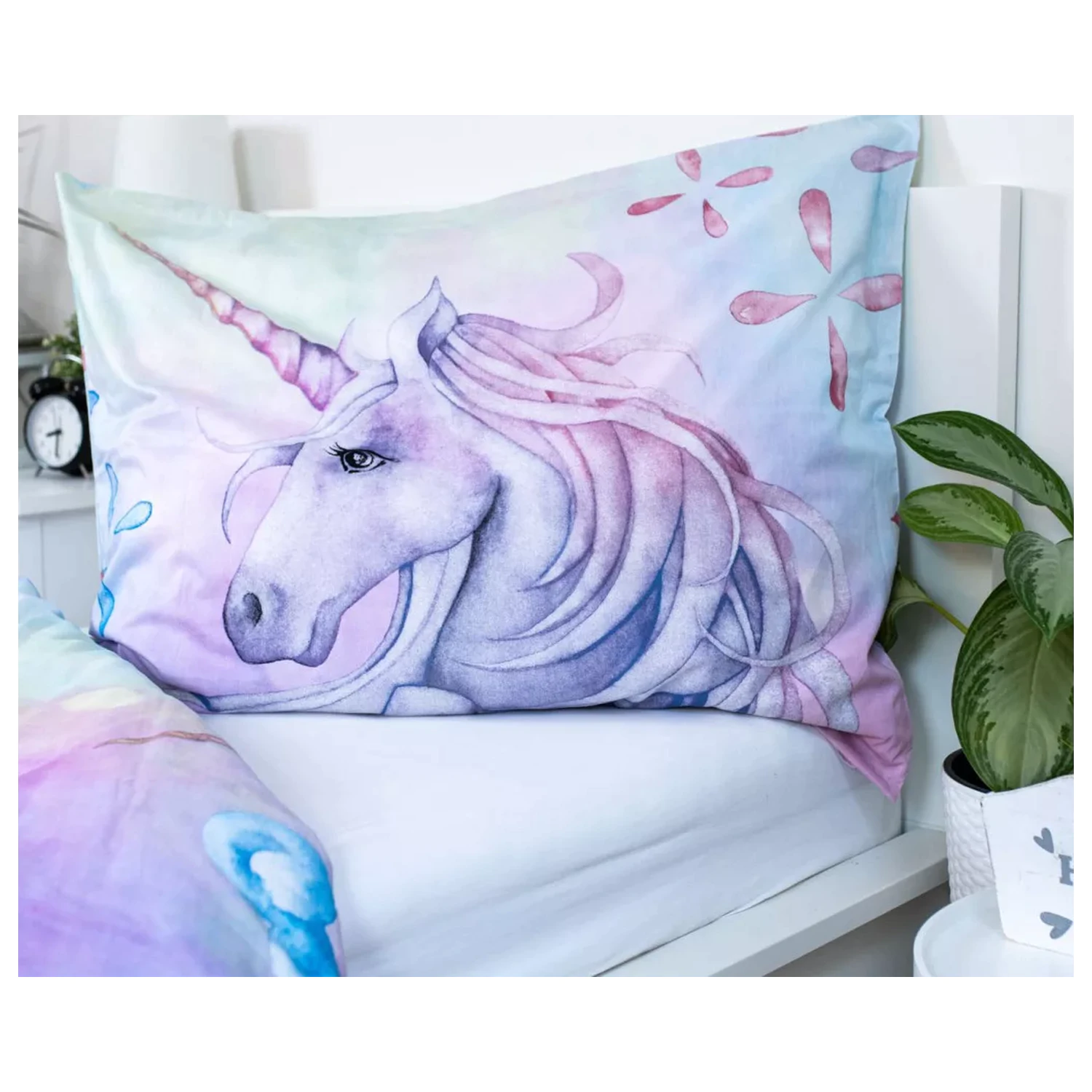 Unicorn Pastel Rainbow povlak na přikrývku fotografii produktu
