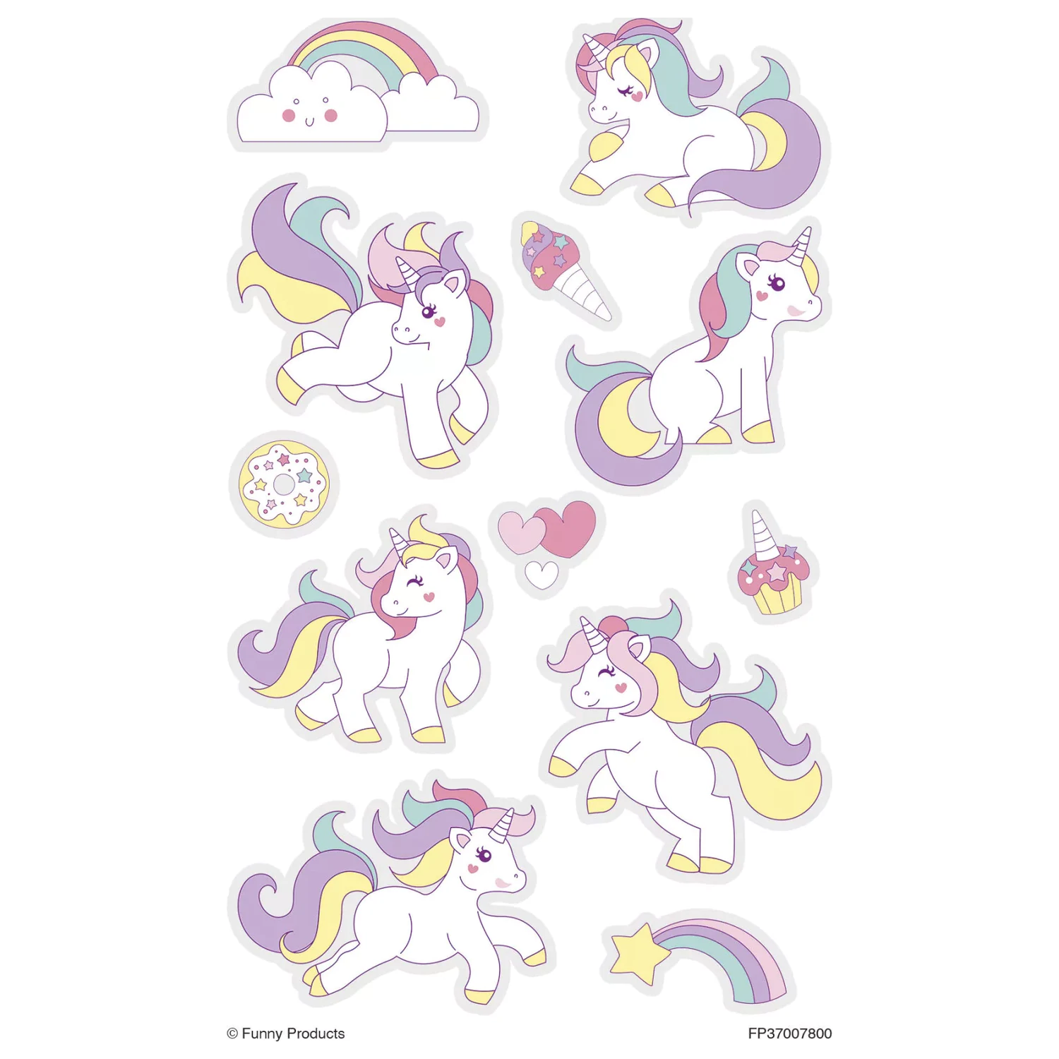 Unicorn Pastel Tattoo, balení po 12 kusech fotografii produktu