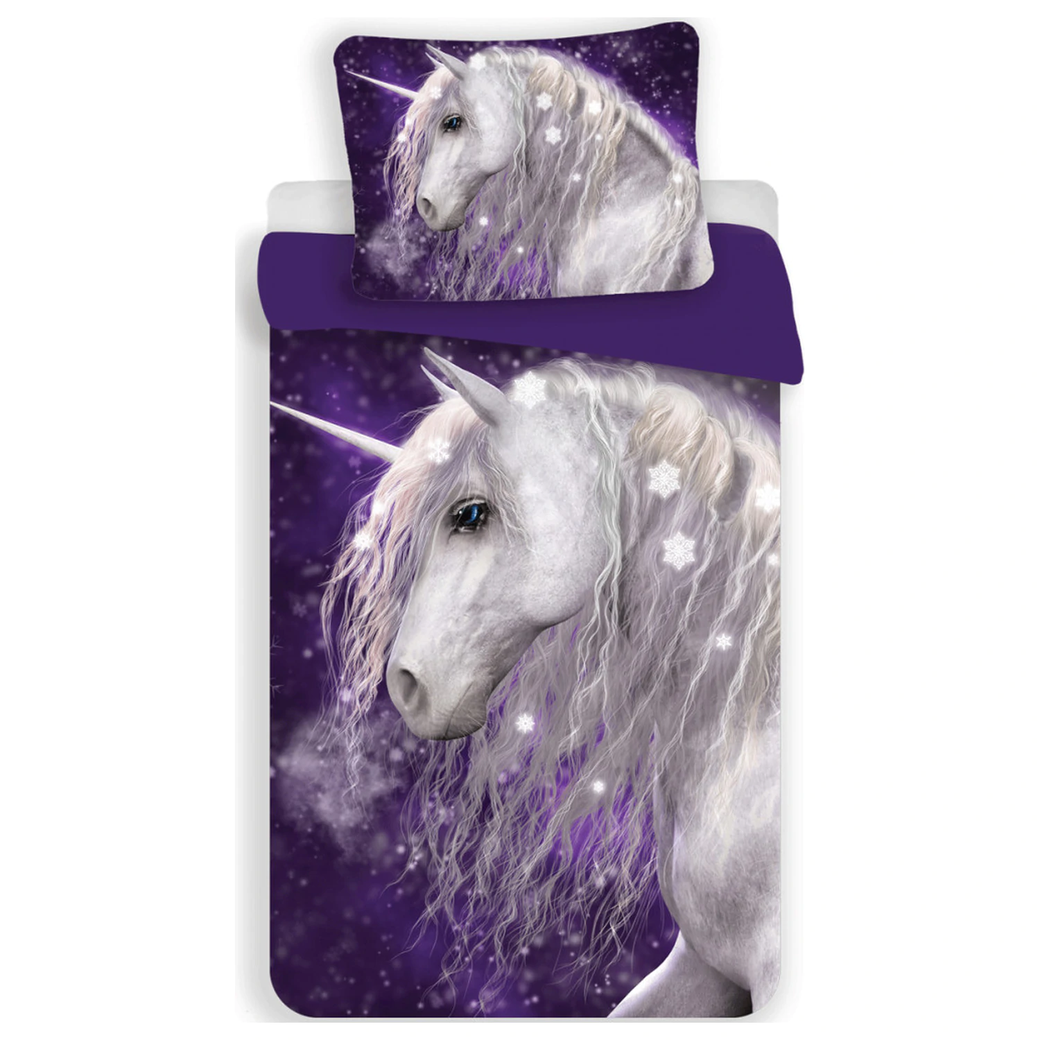 Unicorn fialový povlak na peřinu fotografii produktu