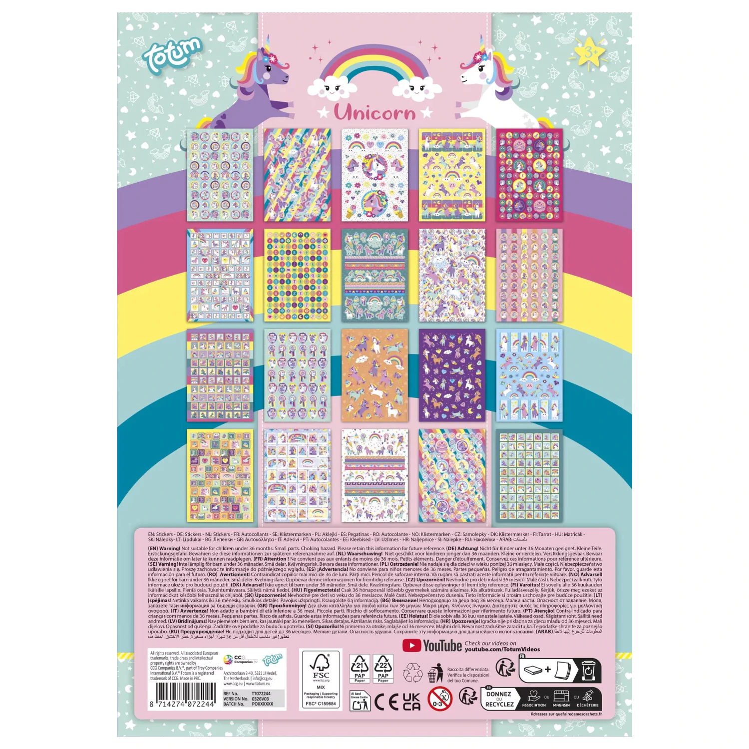 Unicorn Rainbow sada samolepek 1000 ks fotografii produktu