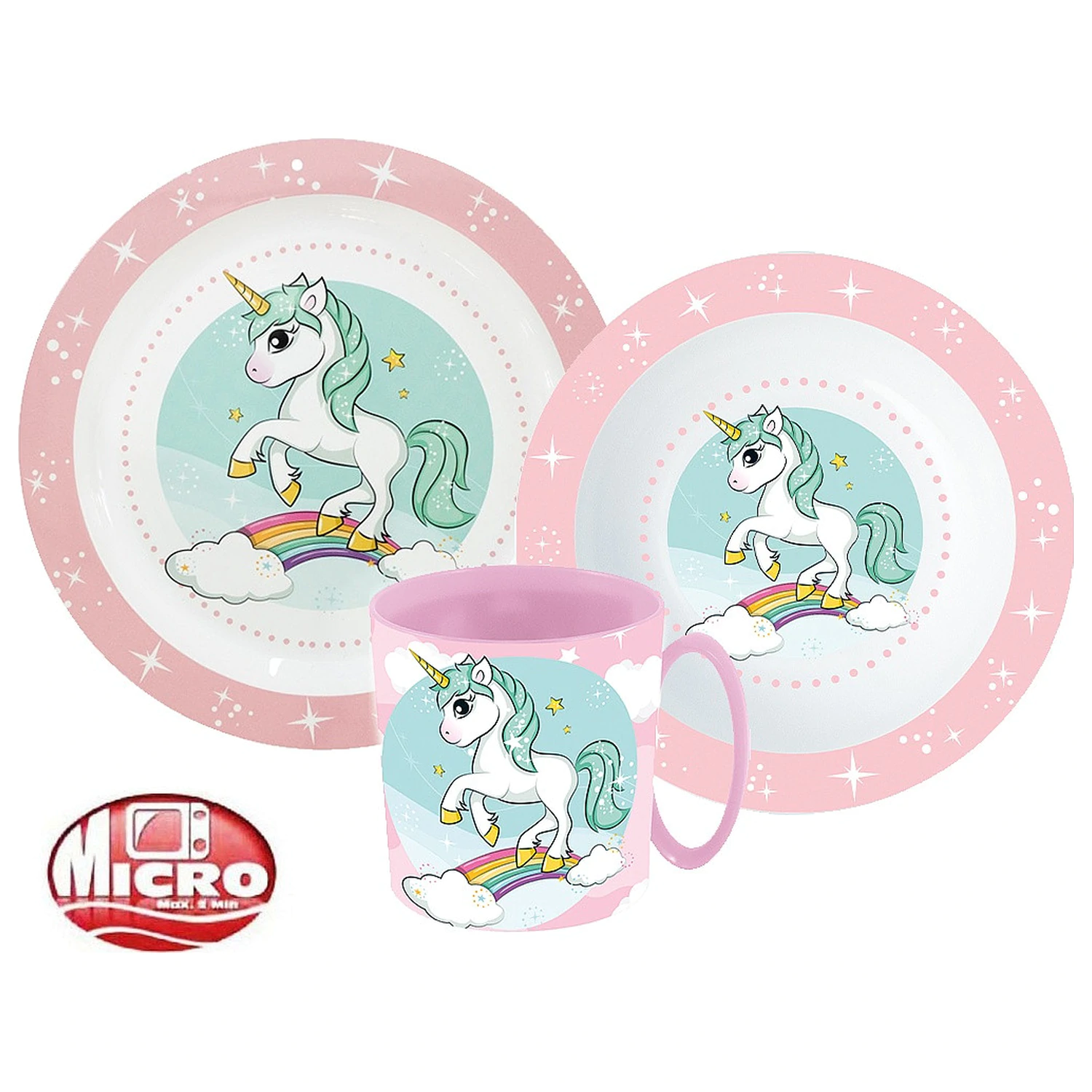 Jídelní set Unicorn Range, set z mikroplastů s hrnkem fotografii produktu