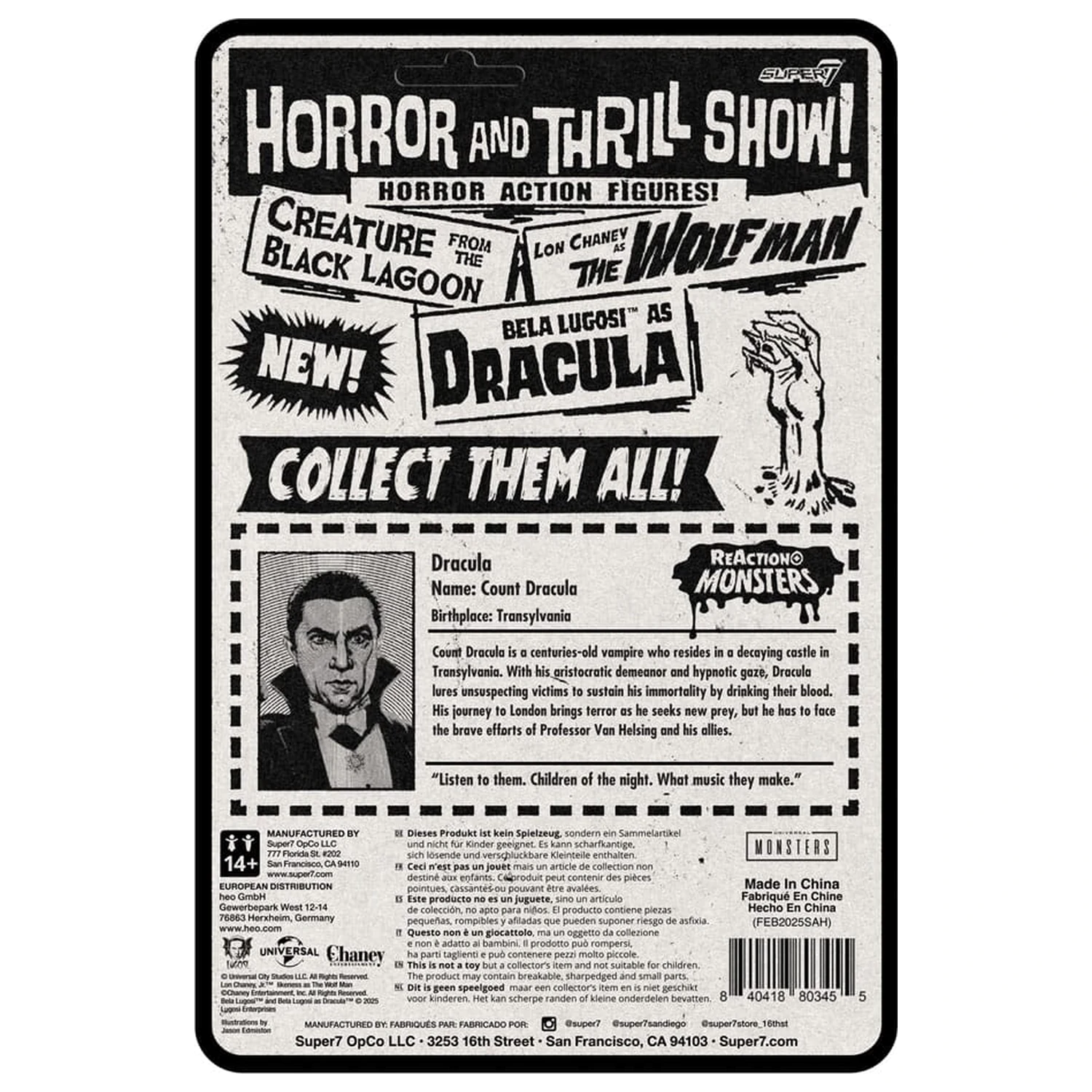 Universal Monsters ReAction+ Akční figurka Wave 1 Dracula 10 cm fotografii produktu