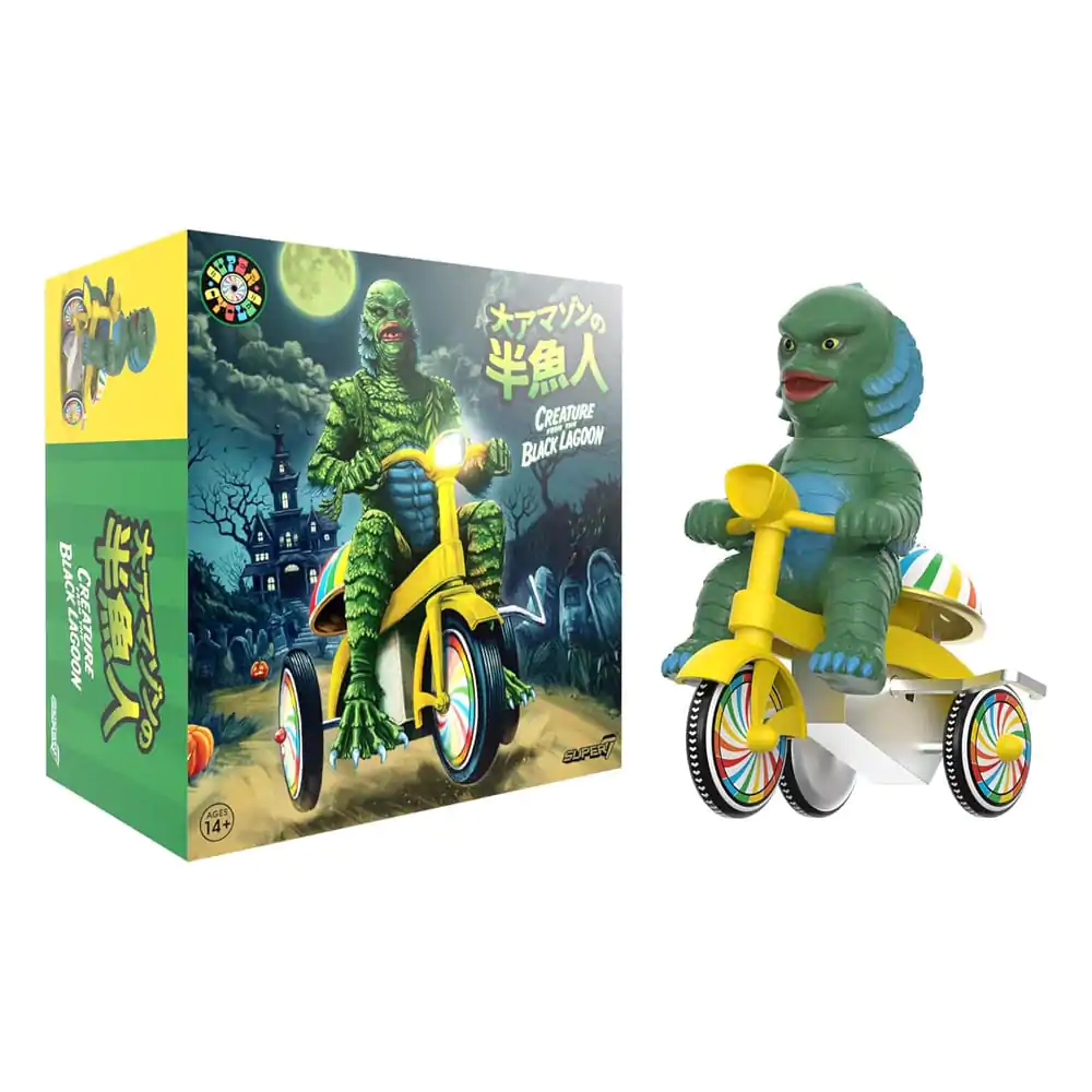 Universal Monsters Super Cycles akční figurka Creature from the Black Lagoon (Dark Green with Yellow Trike) 13 cm fotografii produktu