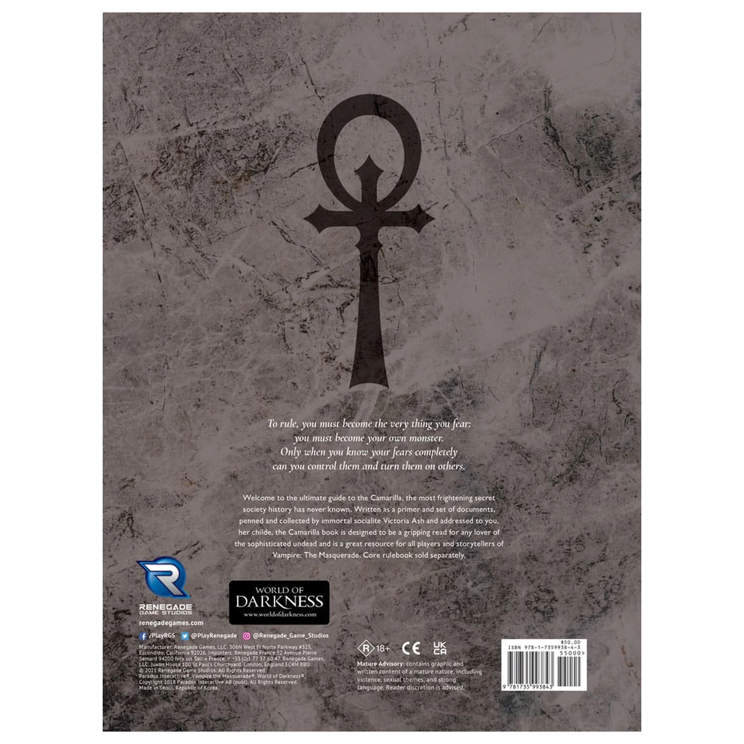 Vampire: The Masquerade 5th Edition RPG kniha Camarilla Sourcebook *Anglická verze* fotografii produktu