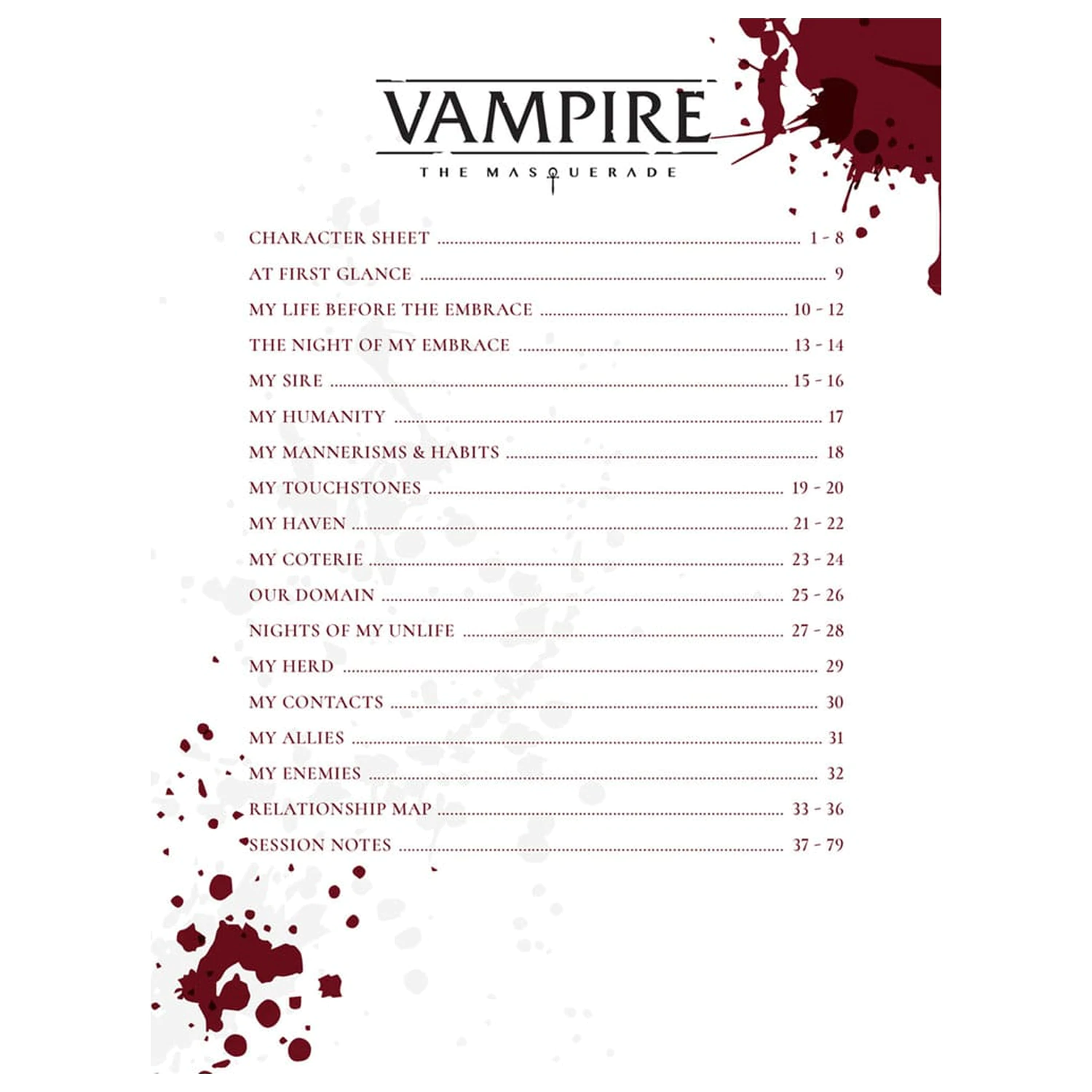 Vampire: The Masquerade 5th Edition RPG Deník Rozšířený Deník Postavy *Anglická Verze* fotografii produktu