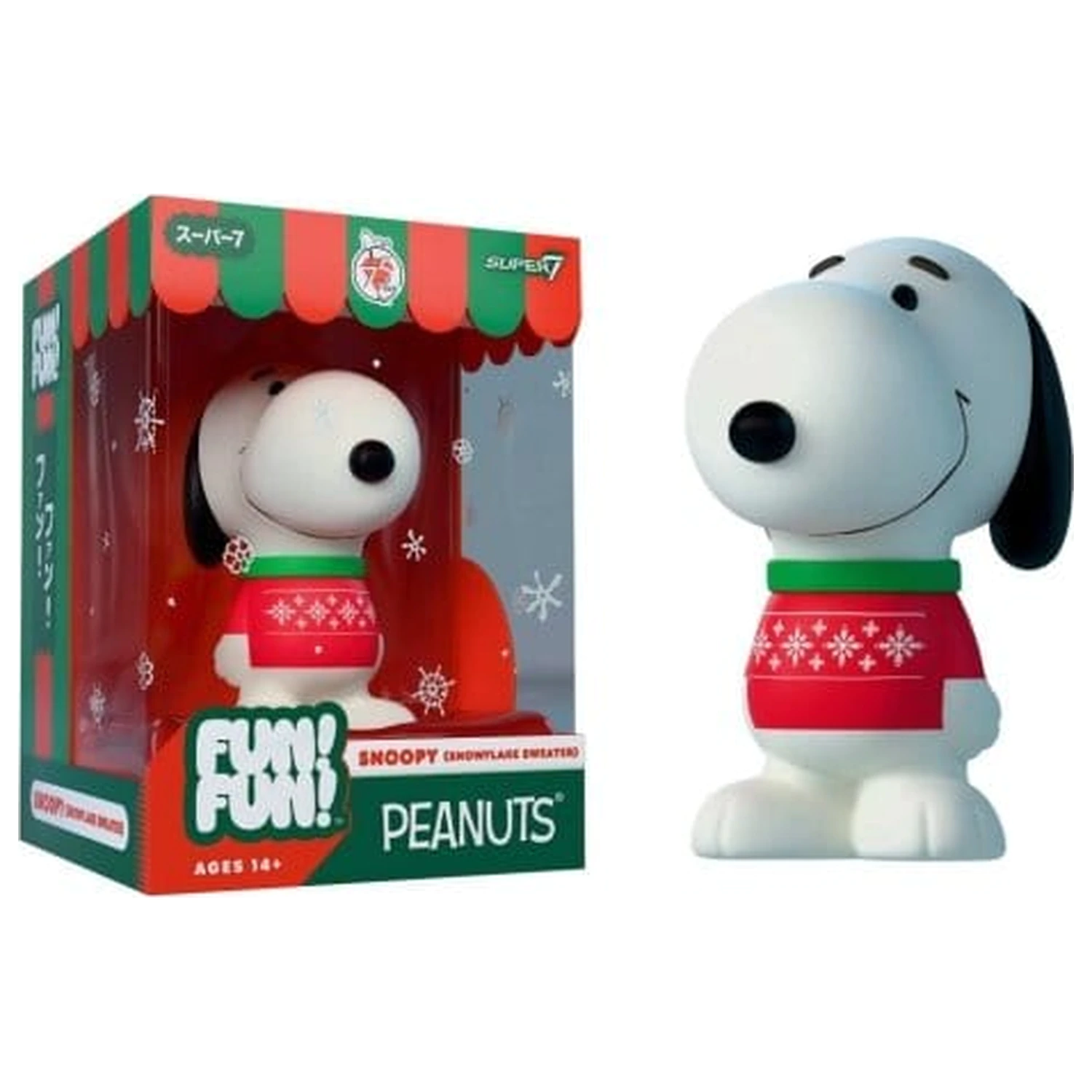 Vintage Peanuts Fun! Fun! Mini figurka Wave 03 Holiday Snoopy (Snowflake Sweater) fotografii produktu