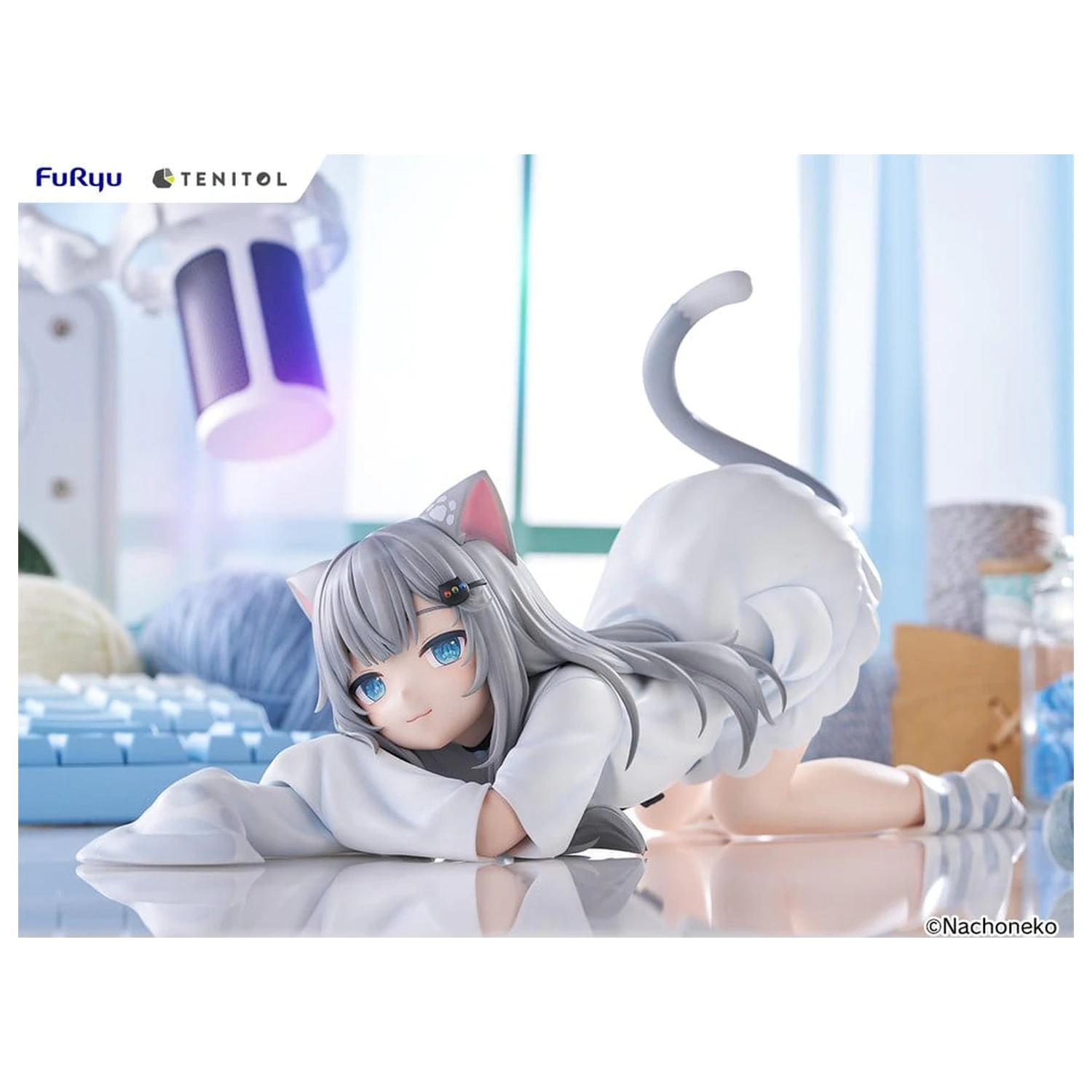 Virtual Youtuber Tenitol Big Noodle Stopper PVC Figure Nachoneko 18 cm fotografii produktu