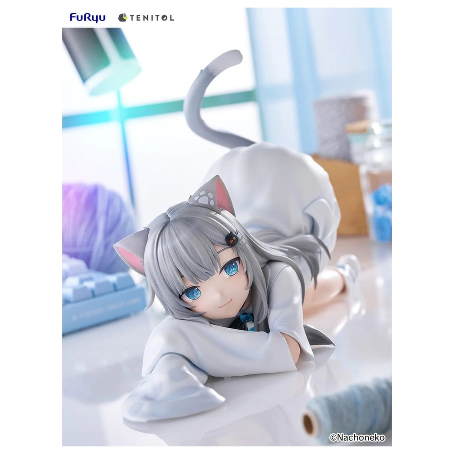 Virtual Youtuber Tenitol Big Noodle Stopper PVC Figure Nachoneko 18 cm fotografii produktu